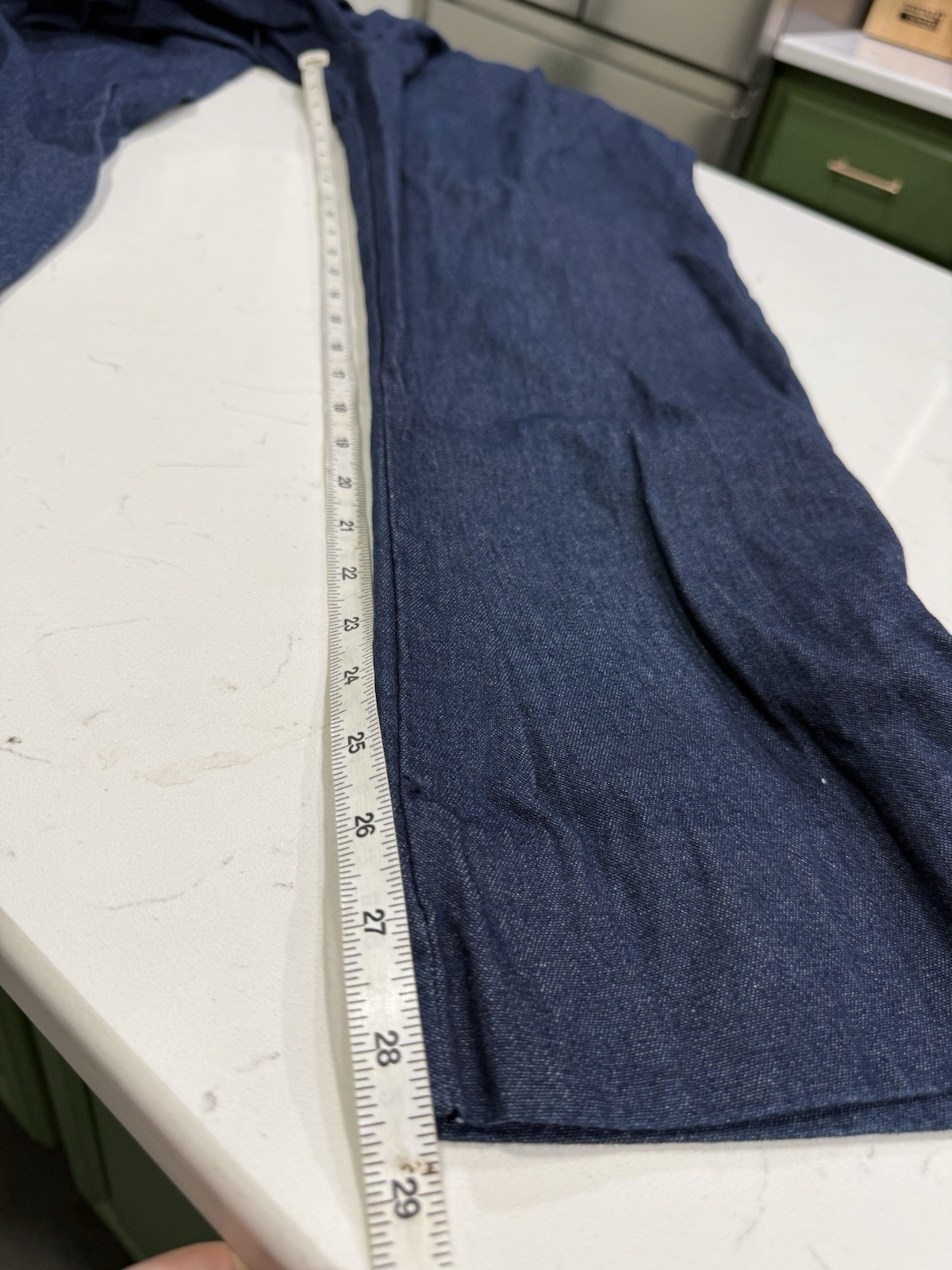 Vntg 1960/1970 Super High Waisted Wide Leg Dark Wash Jeans Waist 27 Hippy Disco
