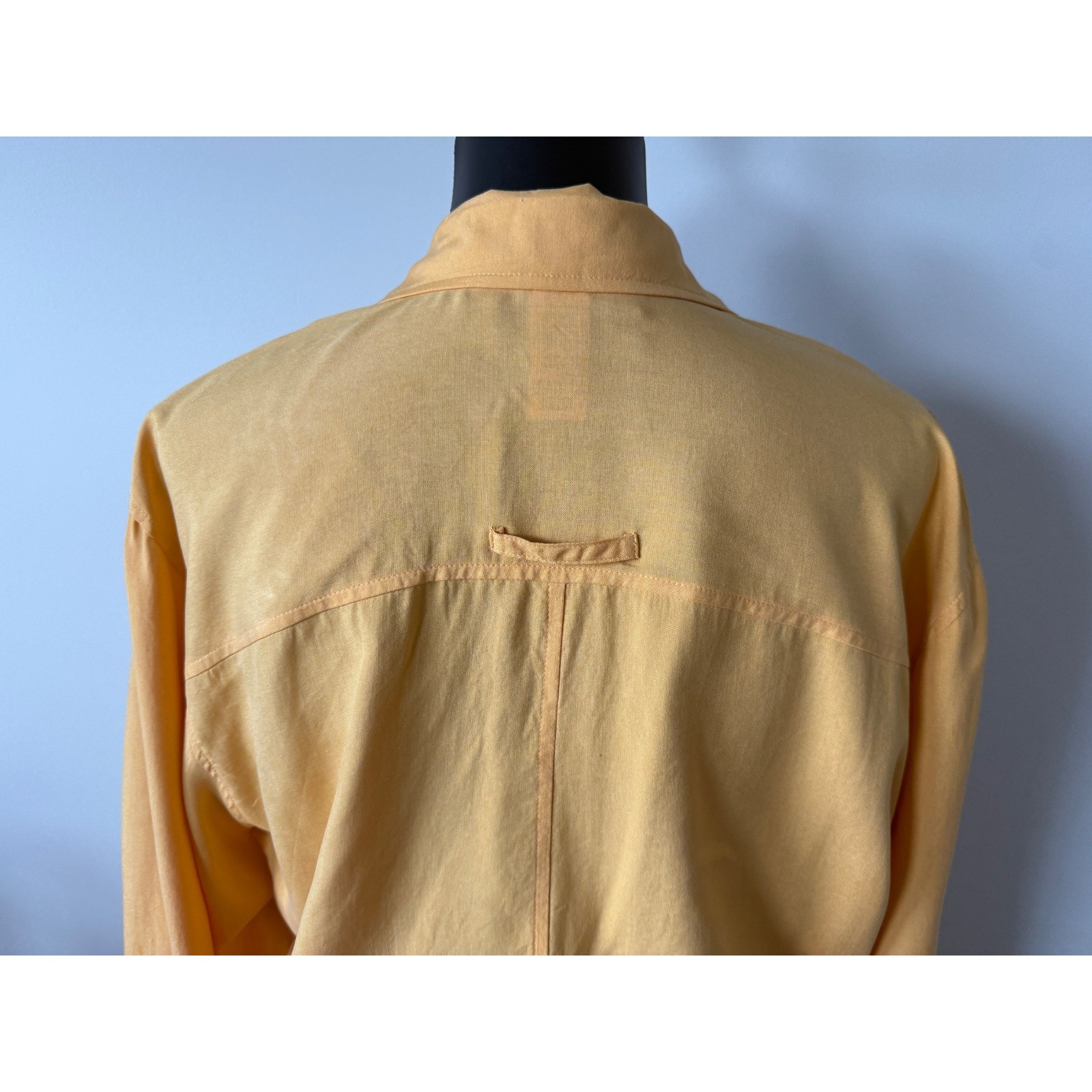 Norton McNaughton Petite Mustard Yellow 100% Silk Wrap Safari Jacket 12P Vintage