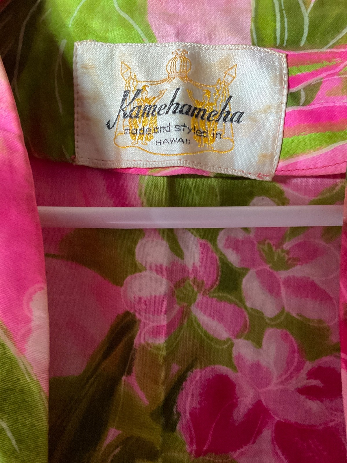 Vintage Kamehameha Hawaiian Flower Pocket Dress 1960 Mid century Made in Hawaii