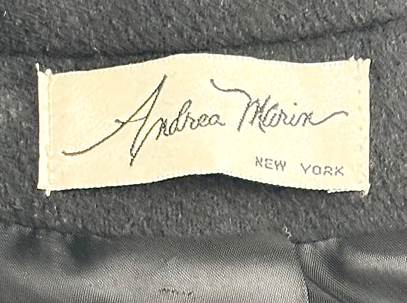 VTG ANDREA MARIN NEW YORK UNION MADE WMS BLACK WOOL BLEND COAT MAXI SEE MEASURE