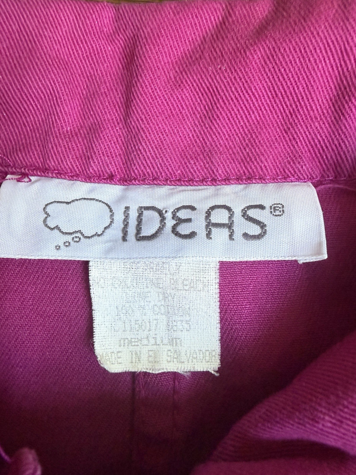 Vintage 80s Magenta Hot Pink Cotton Boilersuit Jumpsuit Size M
