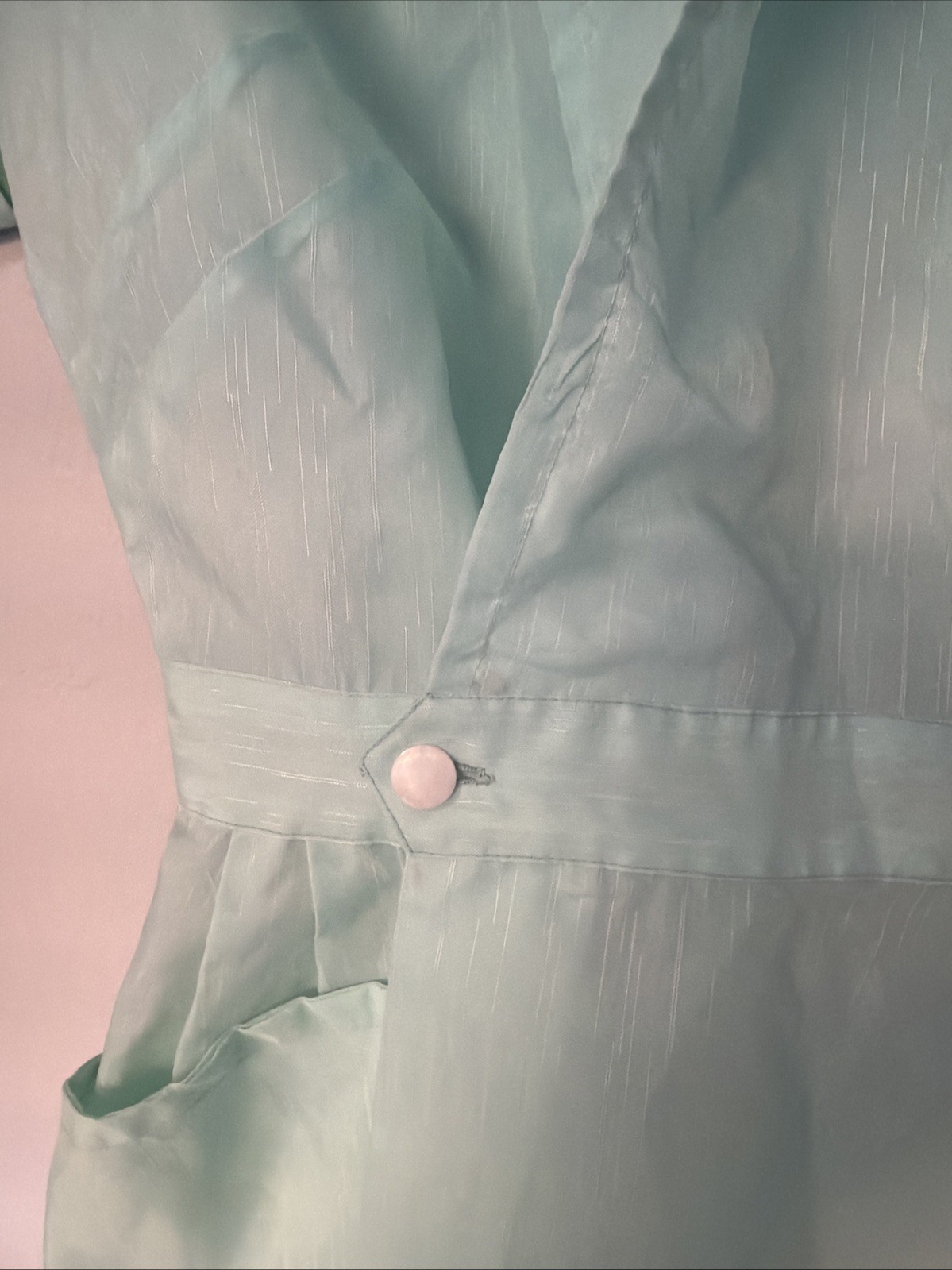 Medium 8 Vintage Beautician Nurse Frock Top 1960’s Mint Green Bob Evan’s F23