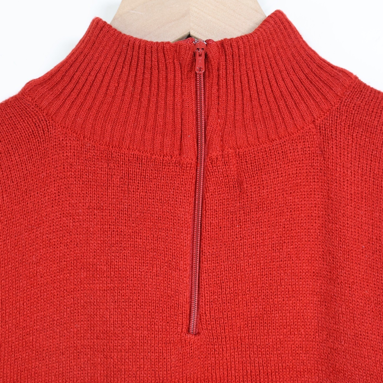 Vintage Specialty House Red Mock Neck Half Zip Sweater Vest XS Stretch Cropped