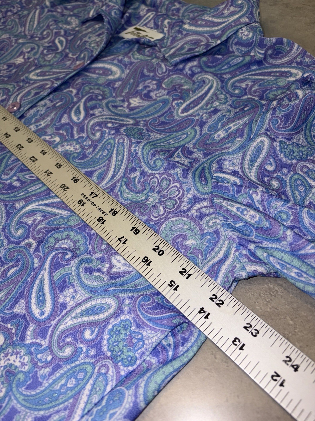 Vintage 70s Tribute Mod Paisley Purple Dress XL 16/18 #0250 PLEASE READ