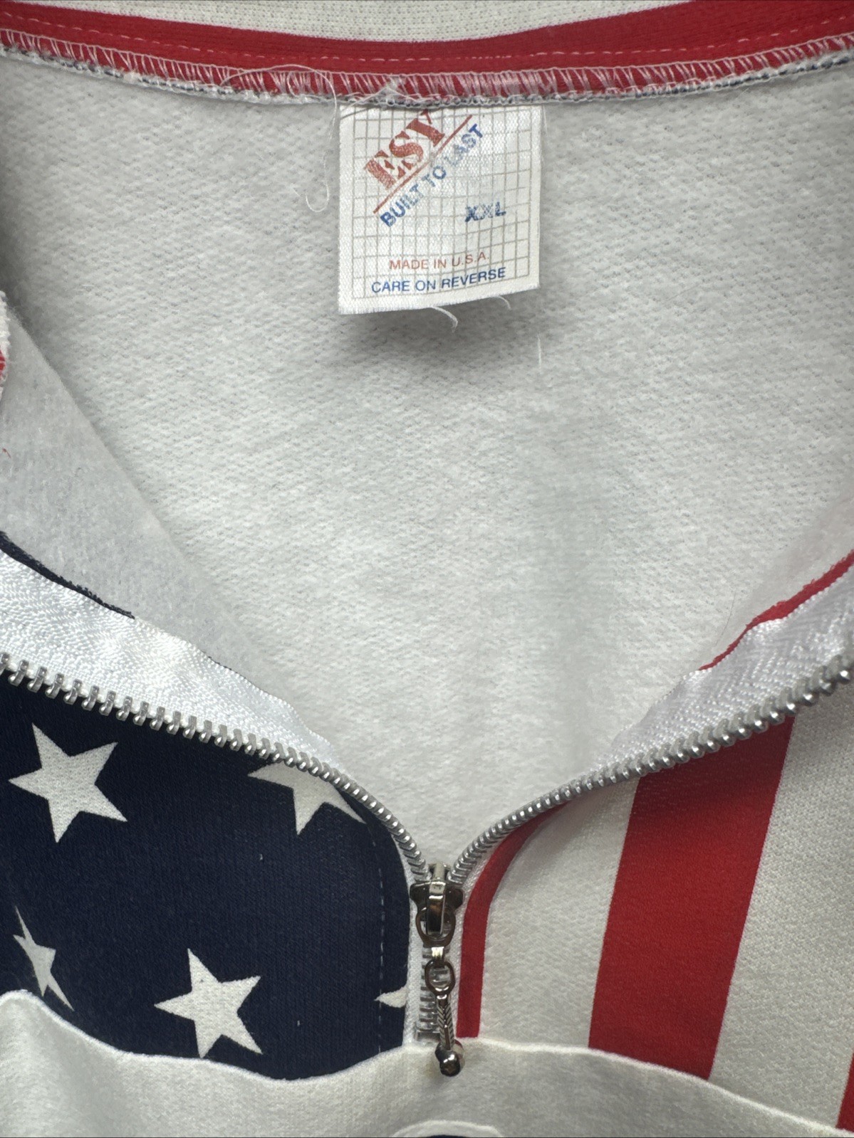 Vintage ESY Sport Wear USA Flag Women’s Sweatshirt Large Patriotic Merica