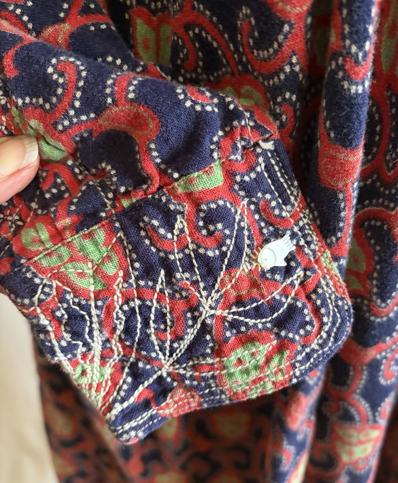 Vintage 70s Boho Hippie Retro Bohemian Afghan Style Colorful Dress Sz SM