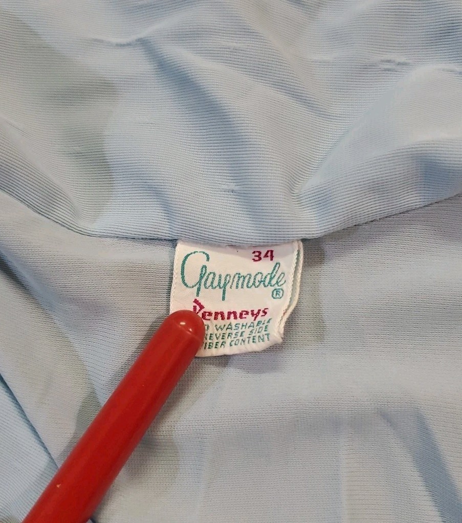 Vtg Gaymode Size 34 Button Down Sleep Shirt Blue House Dress Penneys Grannycore
