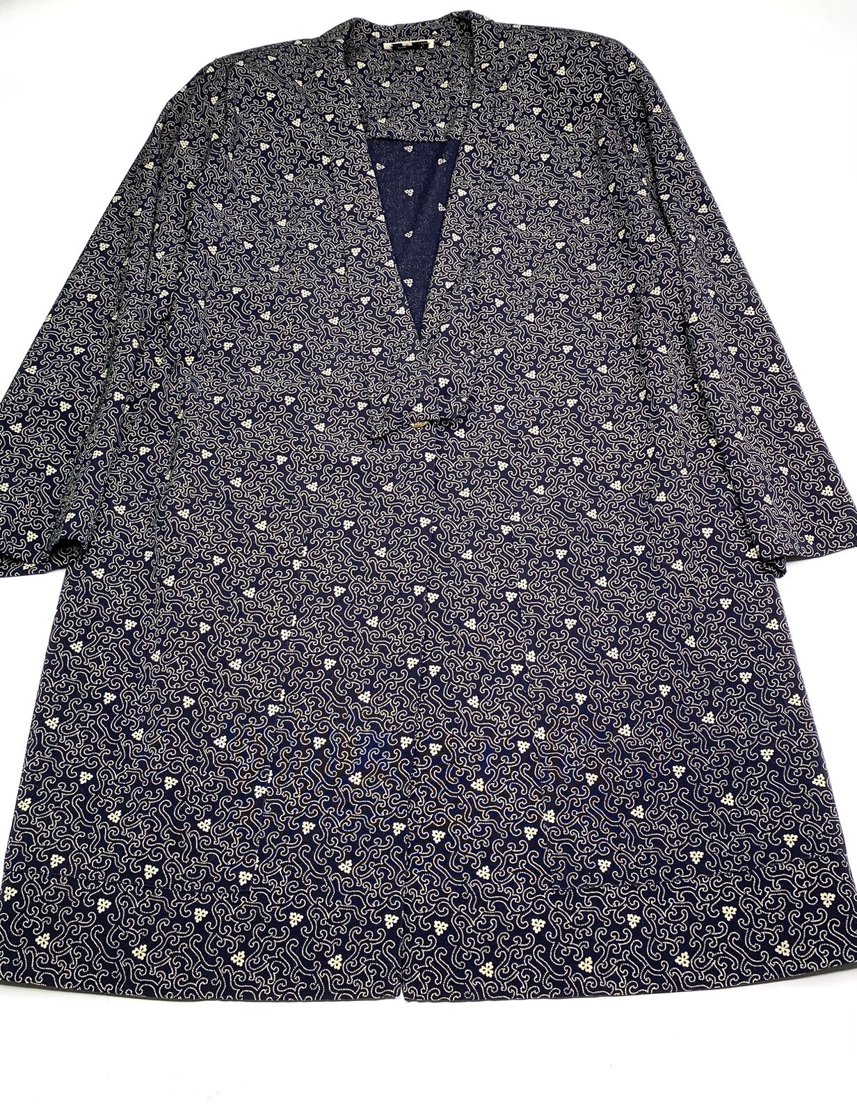 VTG Basile Made In Italy Womens Light Weight Navy Floral Long Coal Size M/L