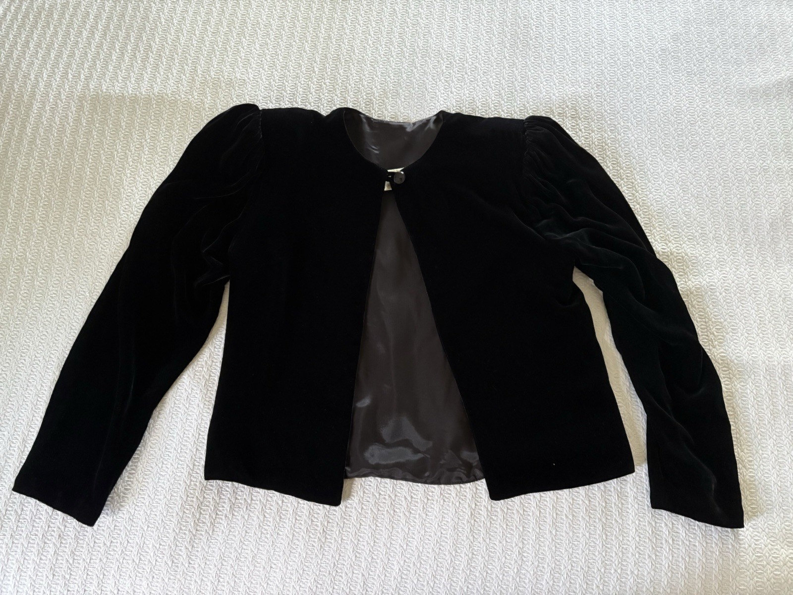 Vintage 80s Jessica McClintock Silk Velvet Bolero Jacket Crop Shrug WhimsyGoth