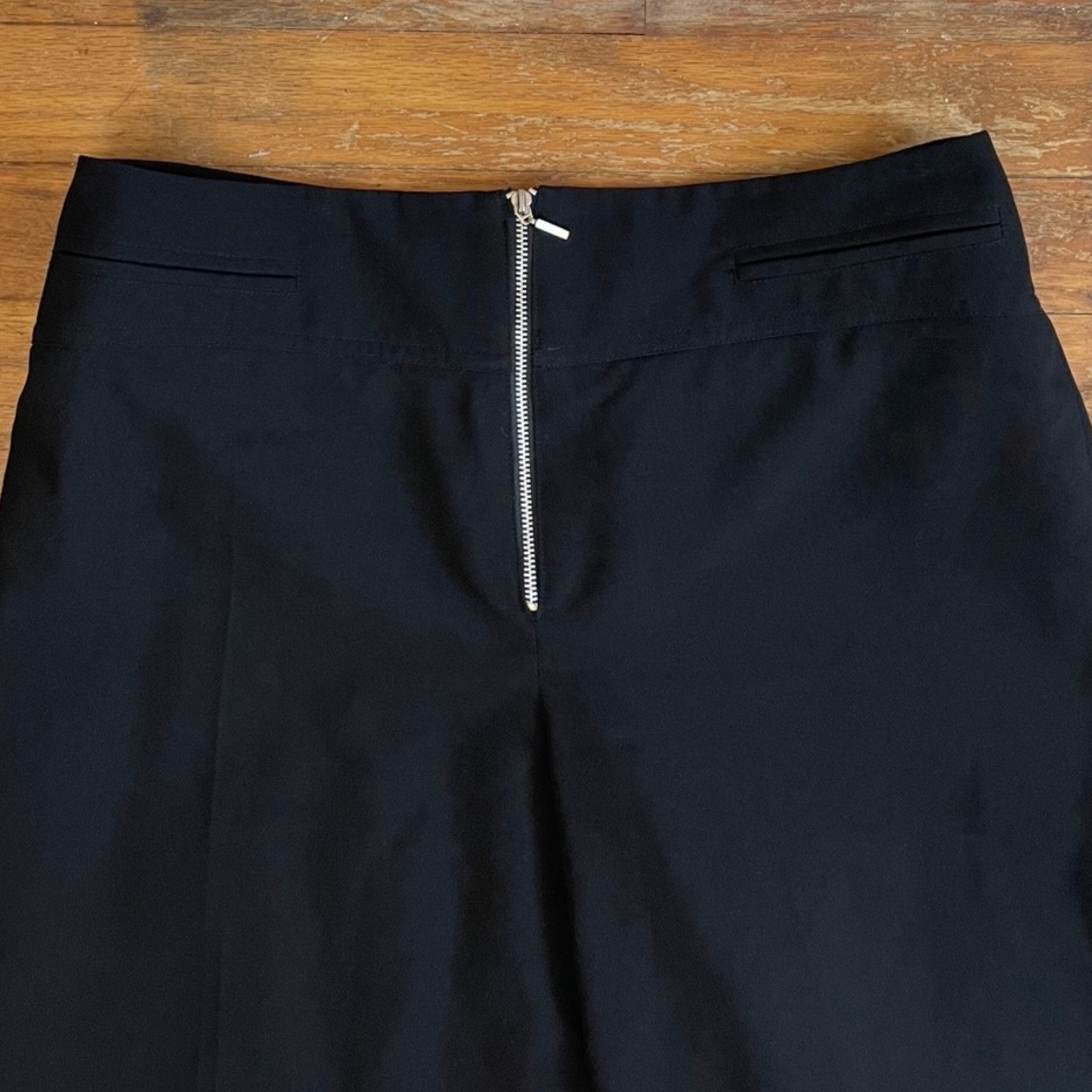Vintage Black Pants Size Medium 30″ Waist 90s Woven Polyester Trousers