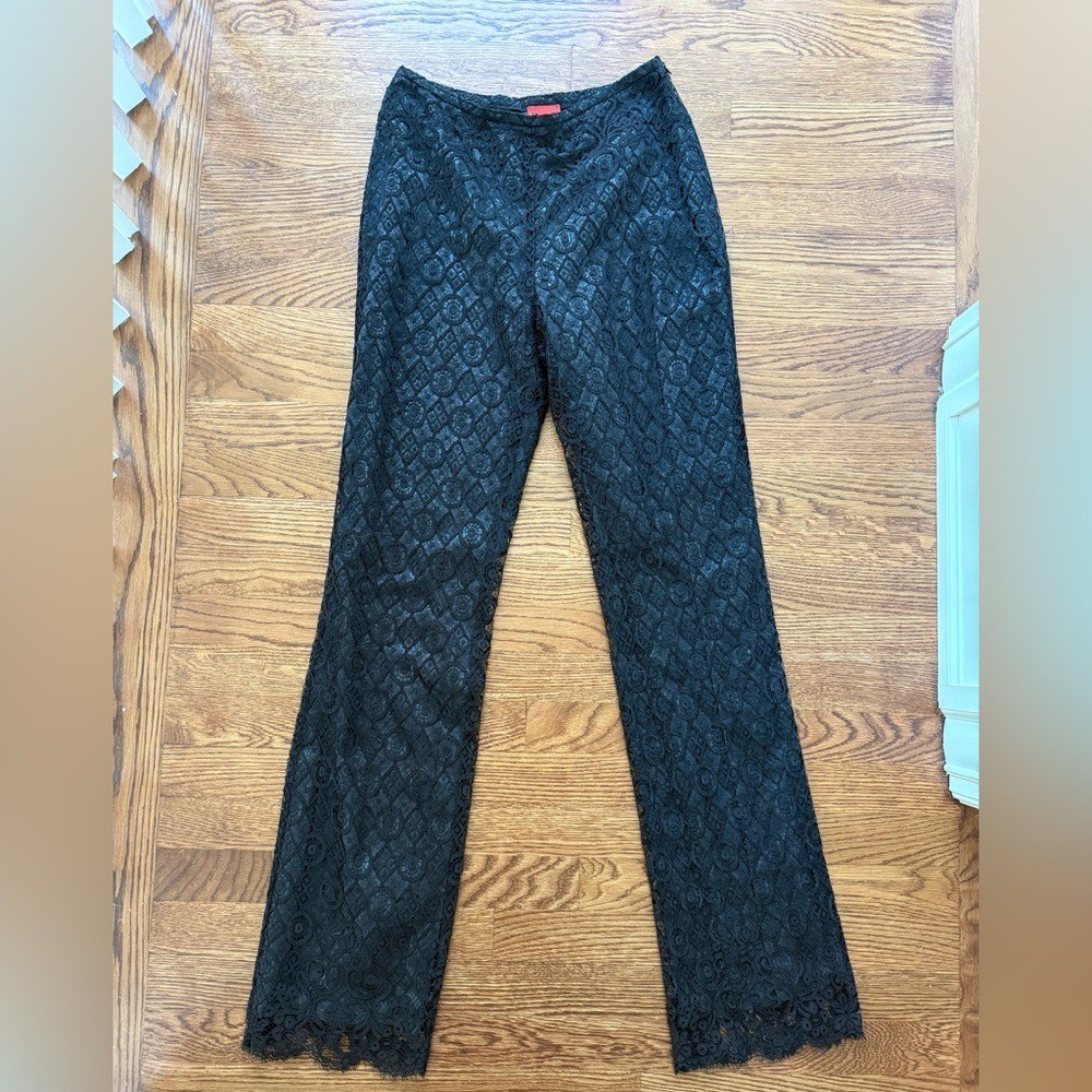 BAZAR DE CHRISTIAN LACROIX Lace Pants Black Vintage Whimsigoth Maximalist 42