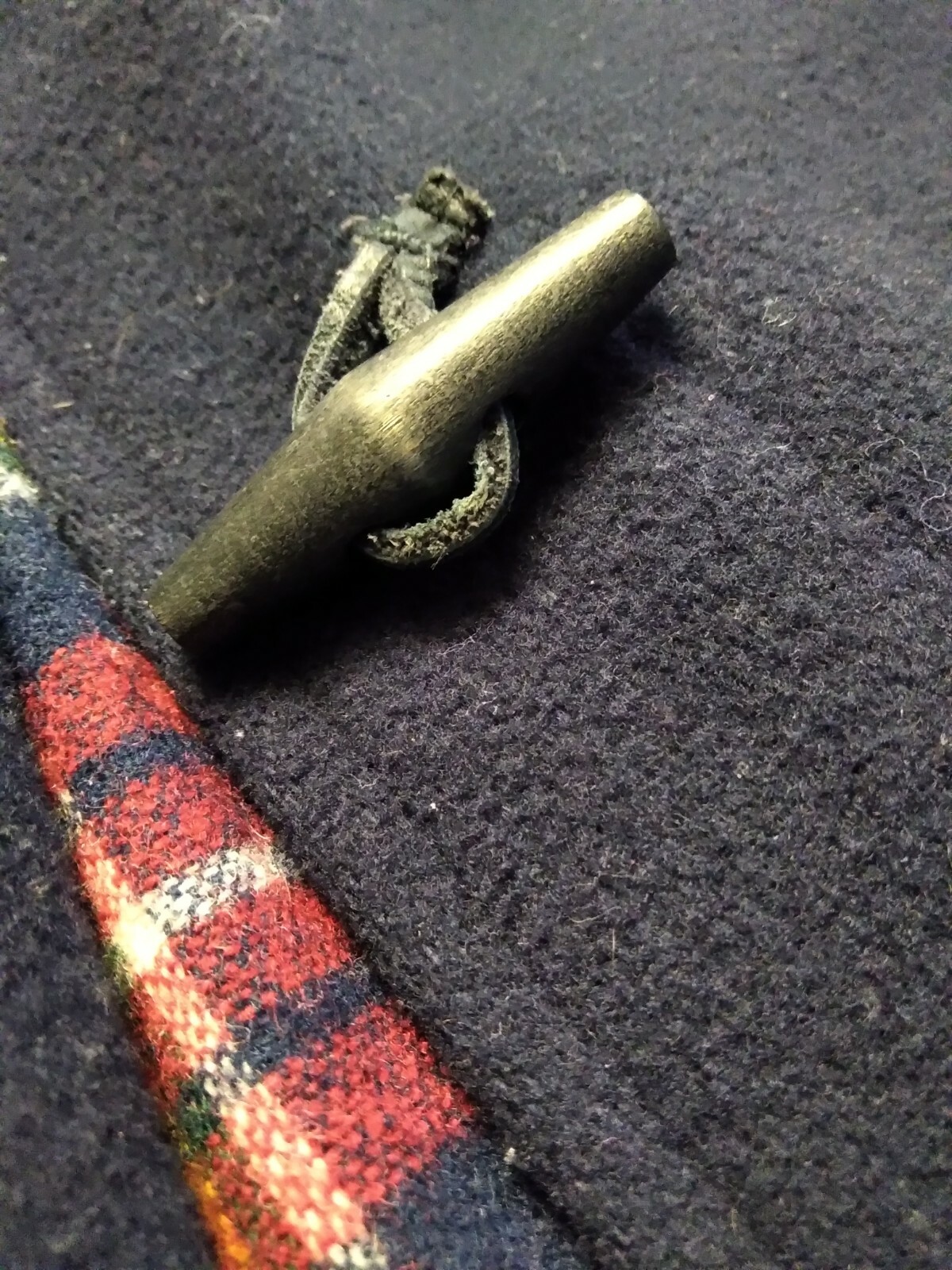 VTG L.L. Bean Women’s Sz S Wool Plaid Lined Toggle Duffle Trench Coat w Hood