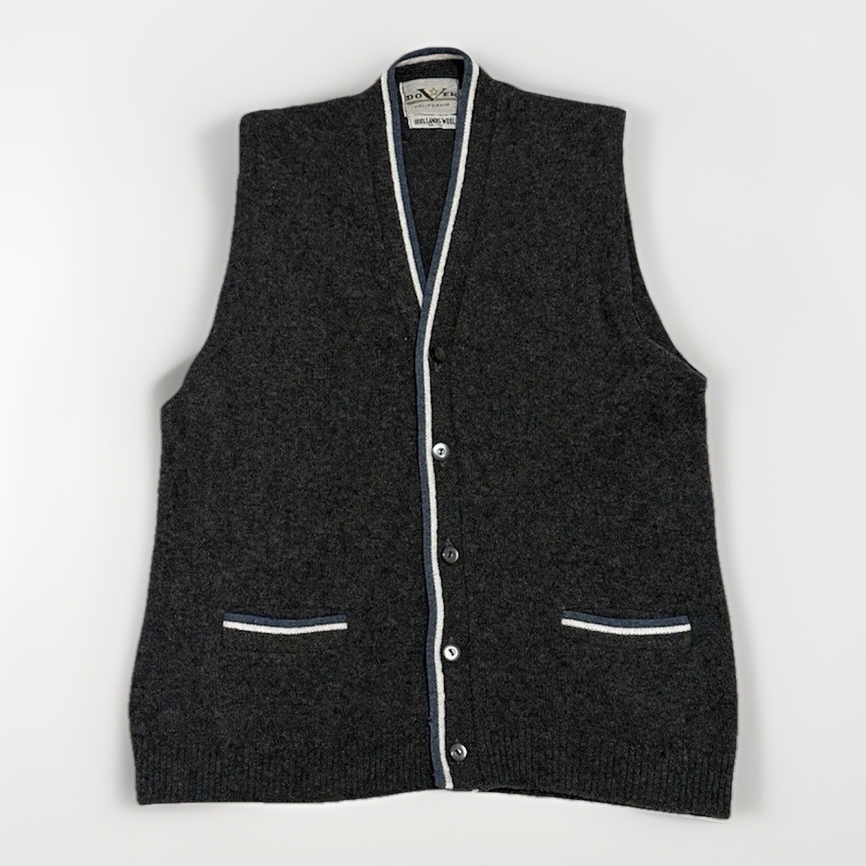 Vintage Dover Sweater Vest, Lambs Wool Medium, Gray