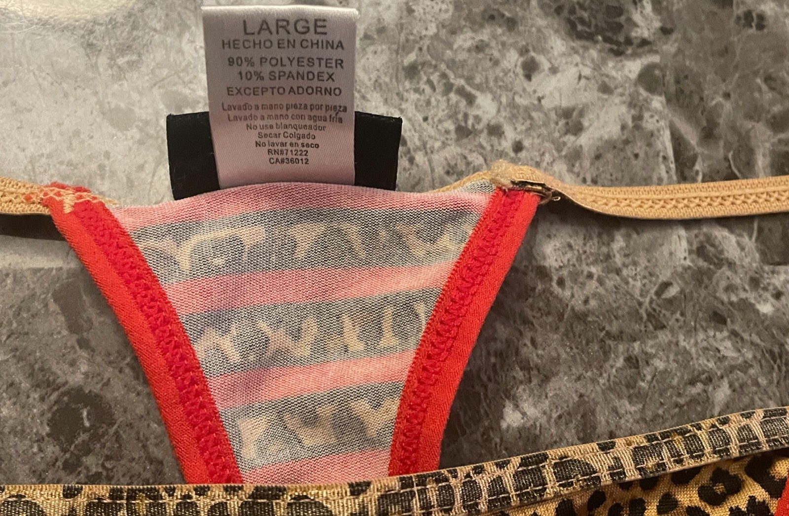 RAMPAGE LARGE SMOOTH LEOPARD CHEETAH ORANGE VINTAGE RARE THONG PANTIES