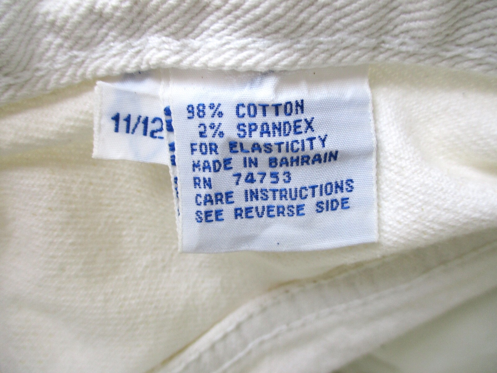 Vtg 80s Zana Di white denim stretch cotton New Wave jeans carrot taper leg 12
