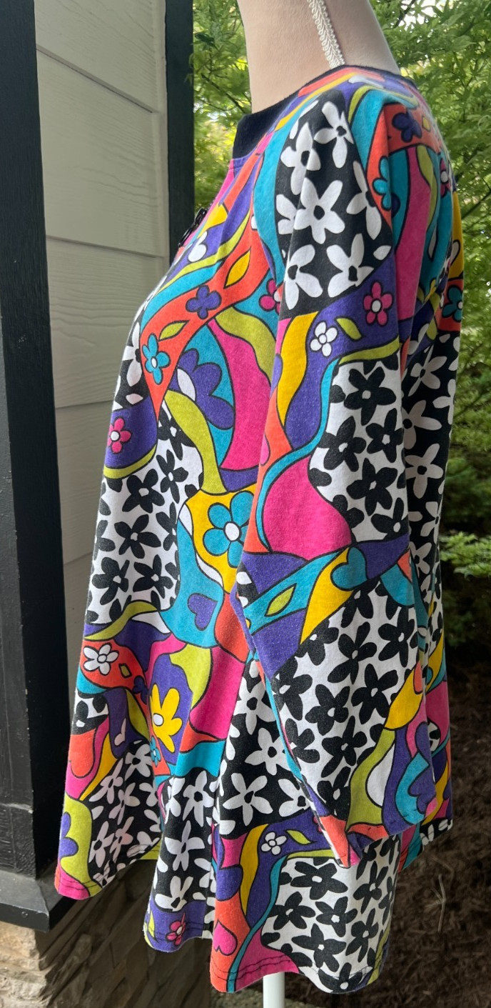 Vintage Go Go Dress Psychedelic Flower Power 70’s Style Traffic Jam Medium