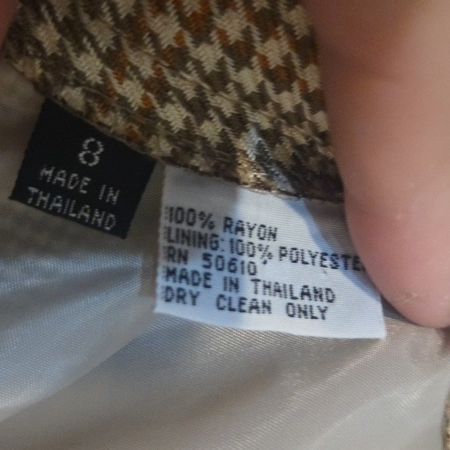 A.R. Sassco Vintage Plaid Pencil Skirt, Brown Tan Glen Check Midi Skirt, Size 8