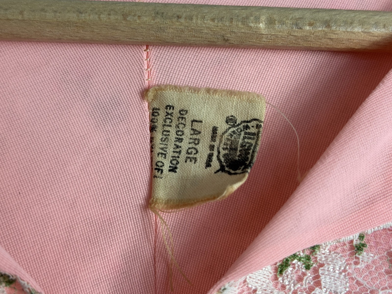 Vintage 60s/70s Pink Floral Lace Size Large Nightgown – Read Description
