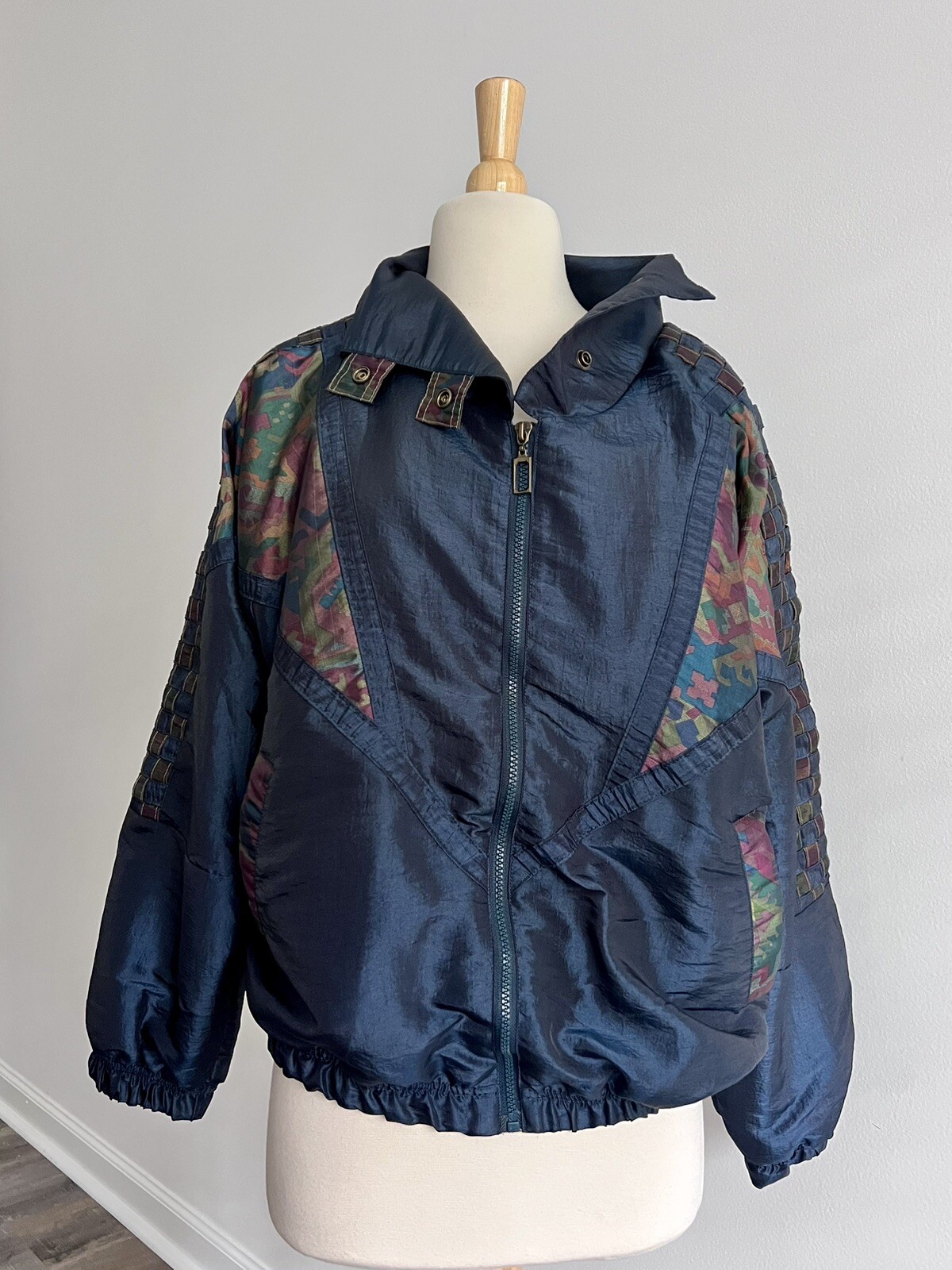 Vintage Great Cavalier St. Paul Iridescent Blue Two Piece Track Suit Set Size S