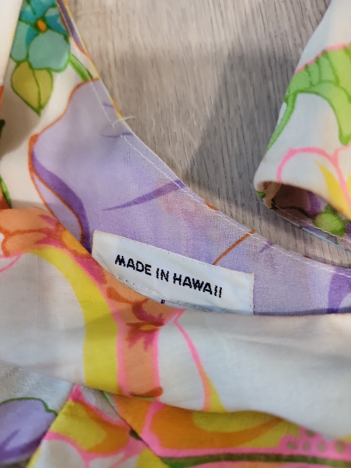 Vintage Made In Hawaii Psychedelic Floral Maxi Dress Tropical Boho Hippie