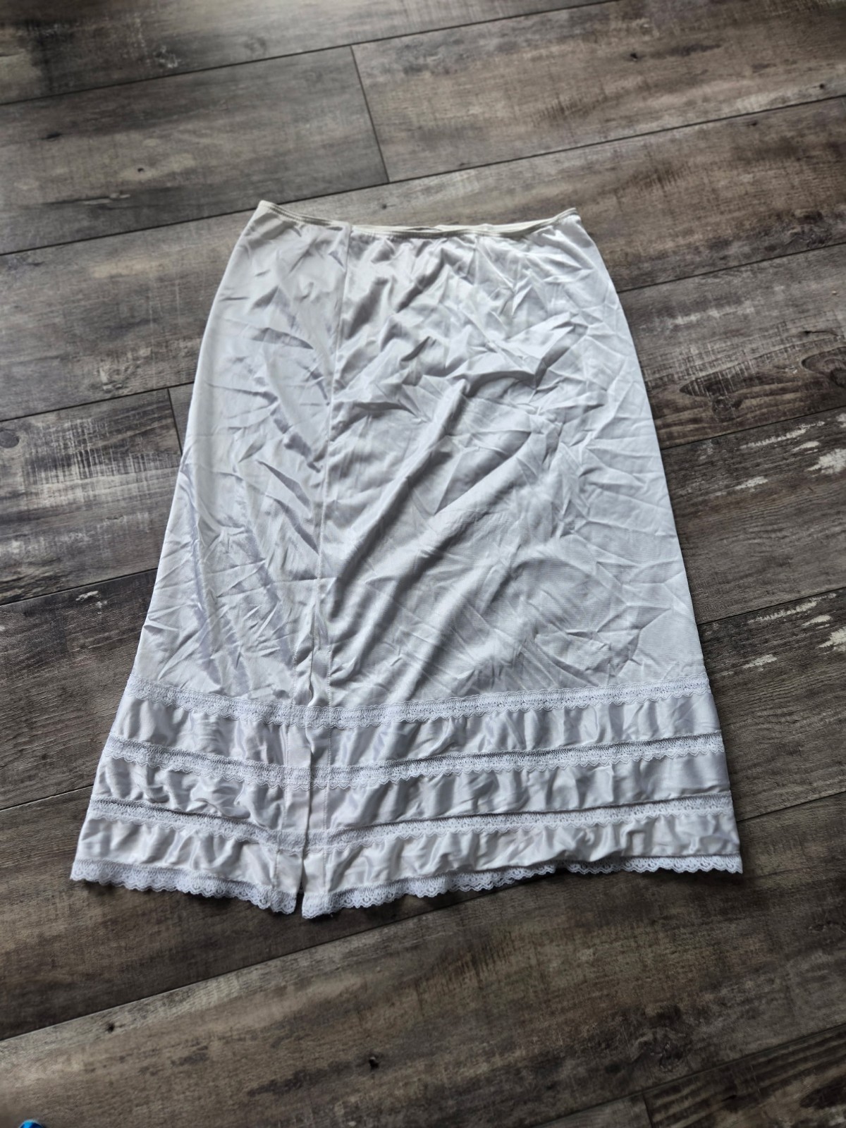 Vintage Sears Antron III Nylon Beige Half Slip Plus Size M Adjust-A-Length Hem