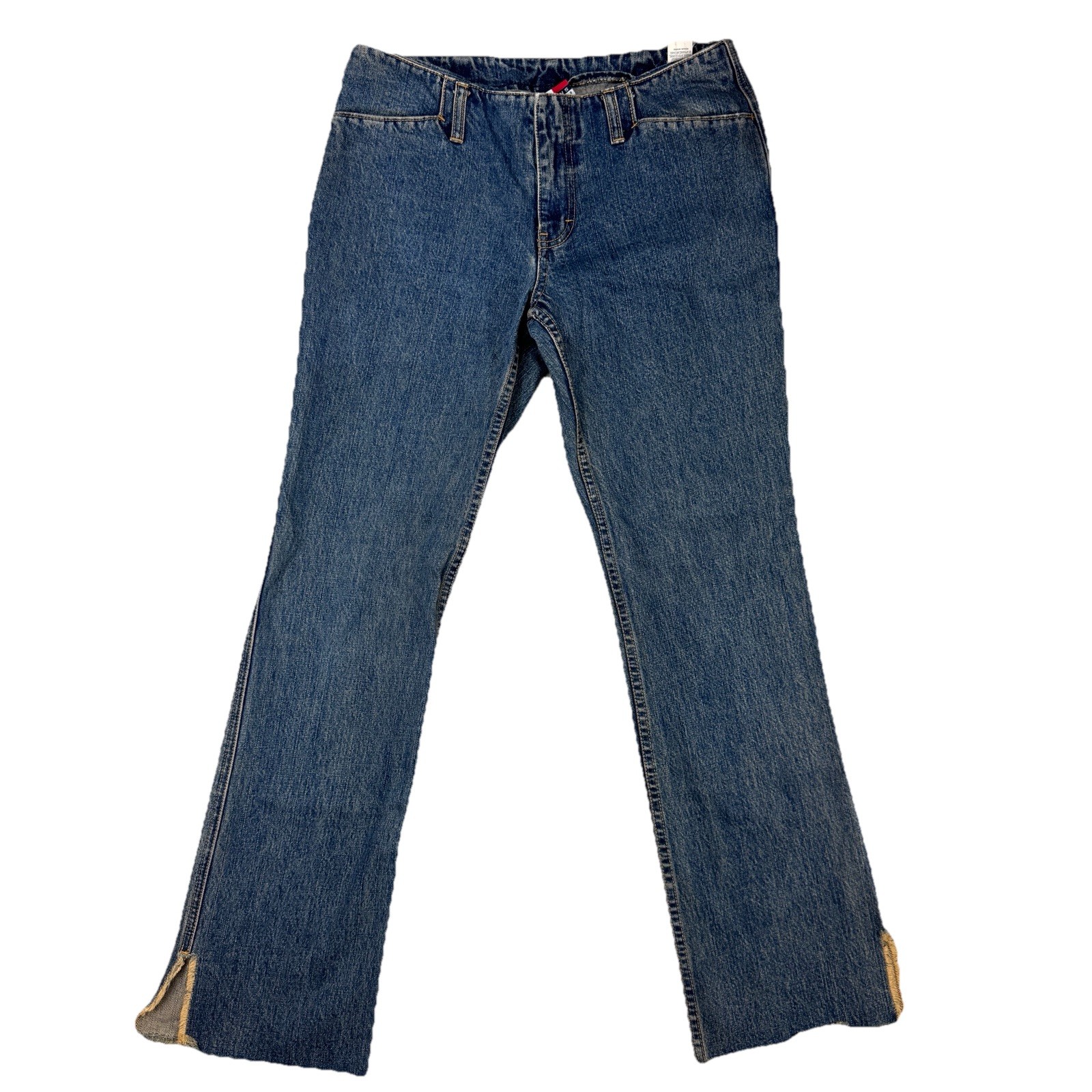 Tommy Jeans Women’s Low Rise Straight Jeans Size 9 Blue Y2K Slit Hem VTG Look