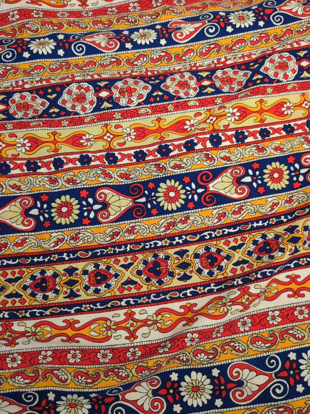 Vintage Handmade Maxi Dress 1960s Mod Hippie Boho Paisley Halter VIBRANT