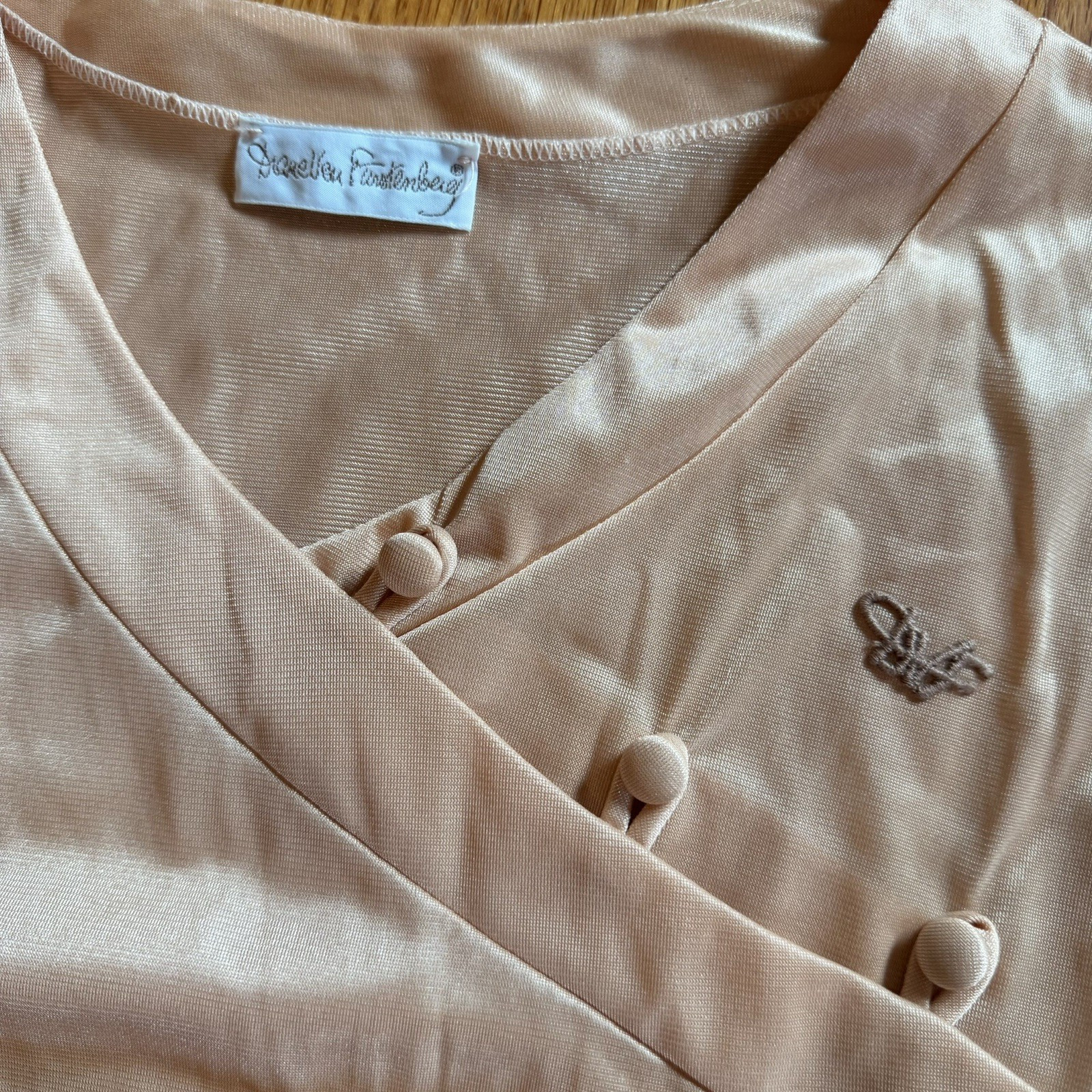 Vintage 70s Diane Von Furstenberg DVF RE-7 Asian Style Long Nightgown Small NWT