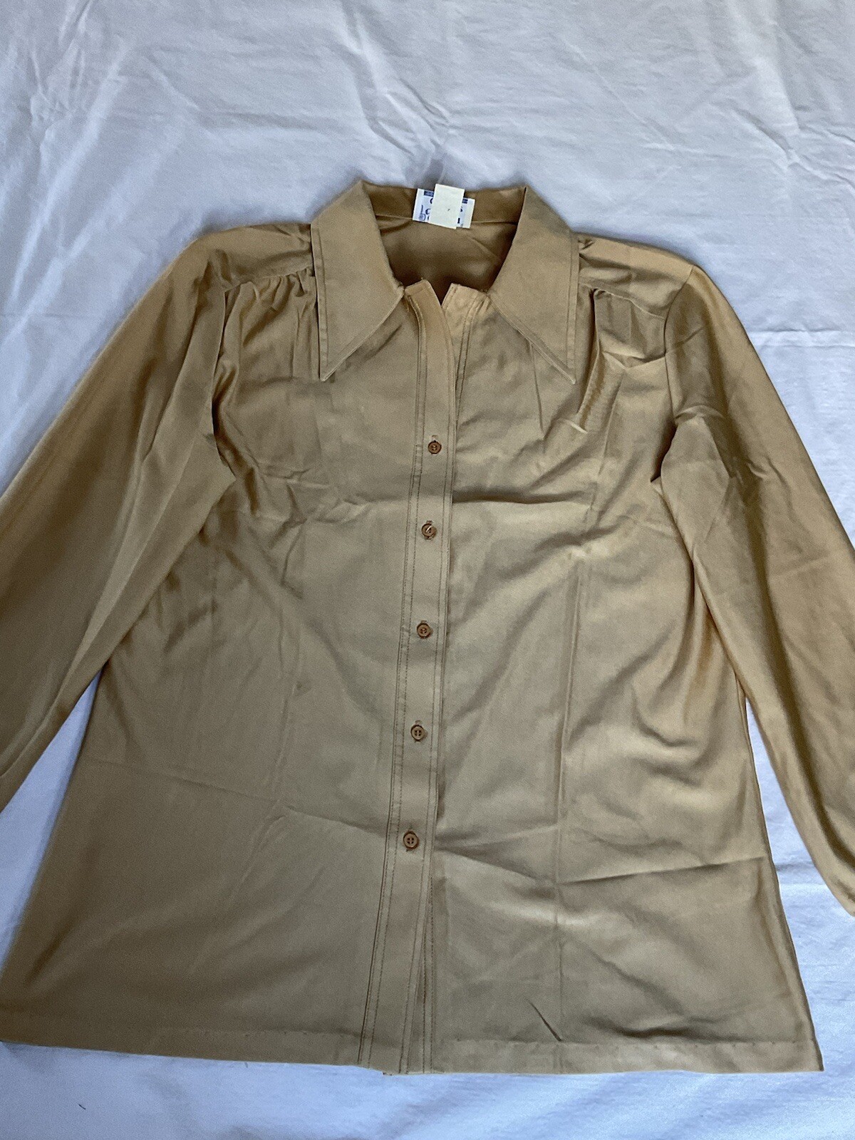 Vintage Womens Top Shirt Blouse 1970s Soft Nylon 16