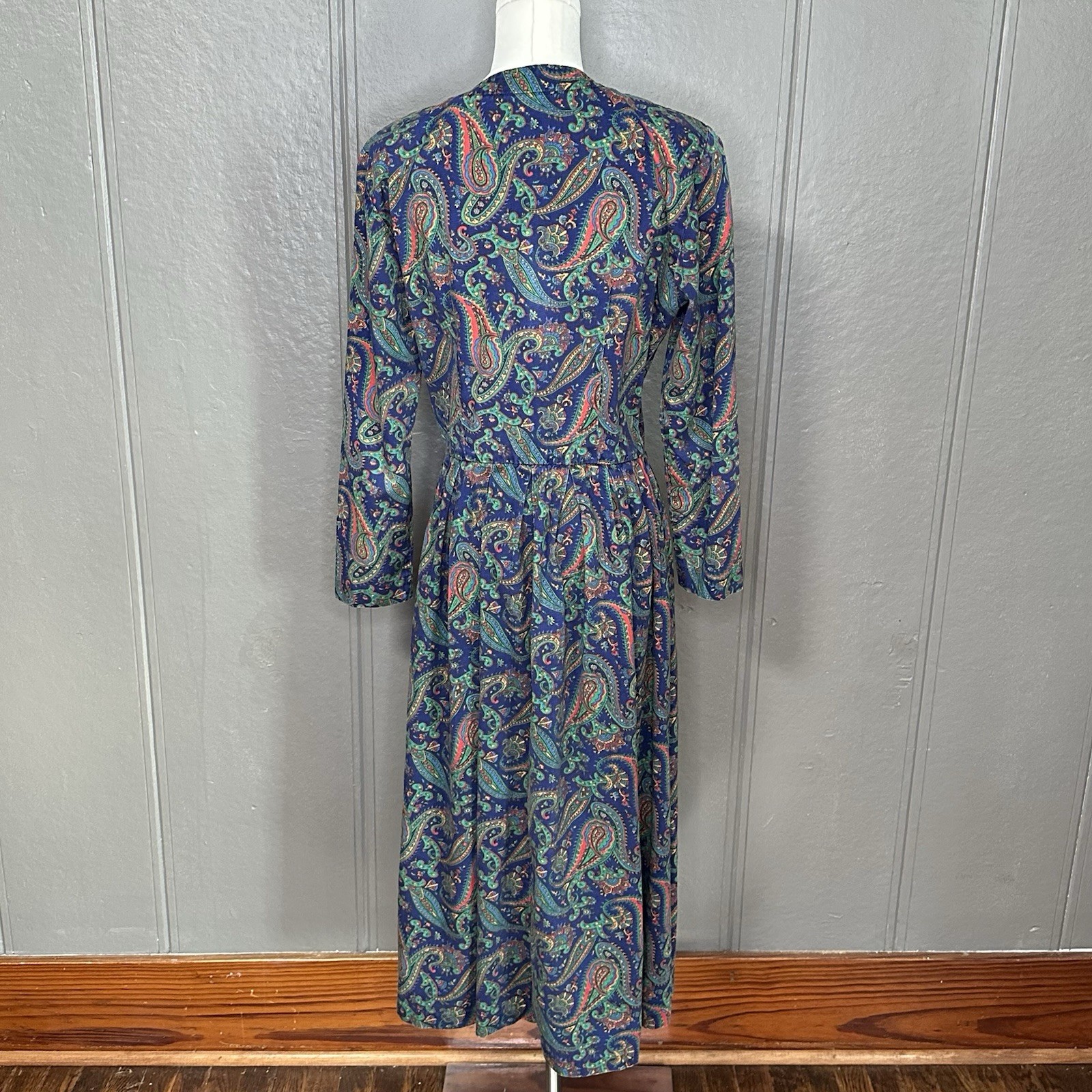 Vintage Talbots Sara Campbell Long Sleeve Paisley Dress