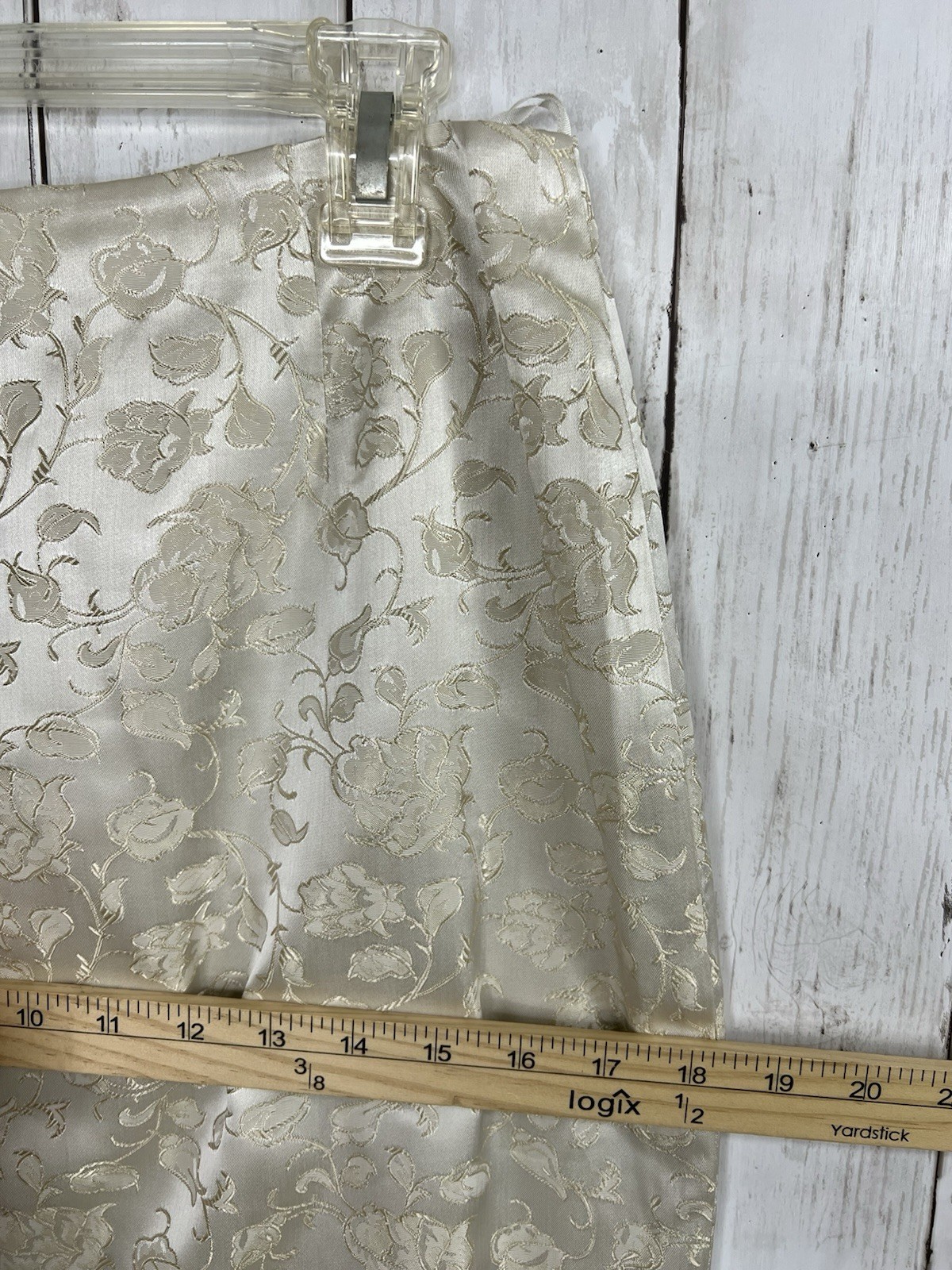 Vintage Maggy Skirt Suit Size 8 White on White Floral Pencil Skirt Wedding Party
