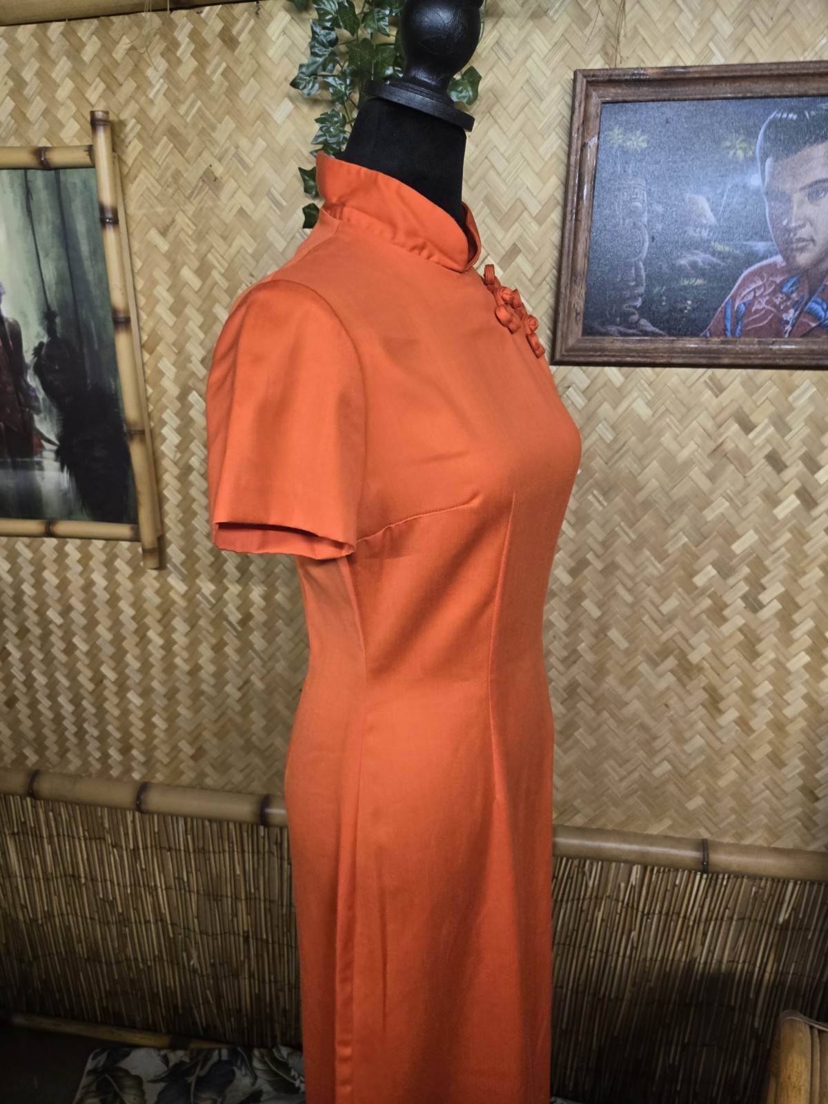 Vintage Miss K By Alfred Shaheen Asian Inspired Hawaiian Aloha Maxi Dress w1190