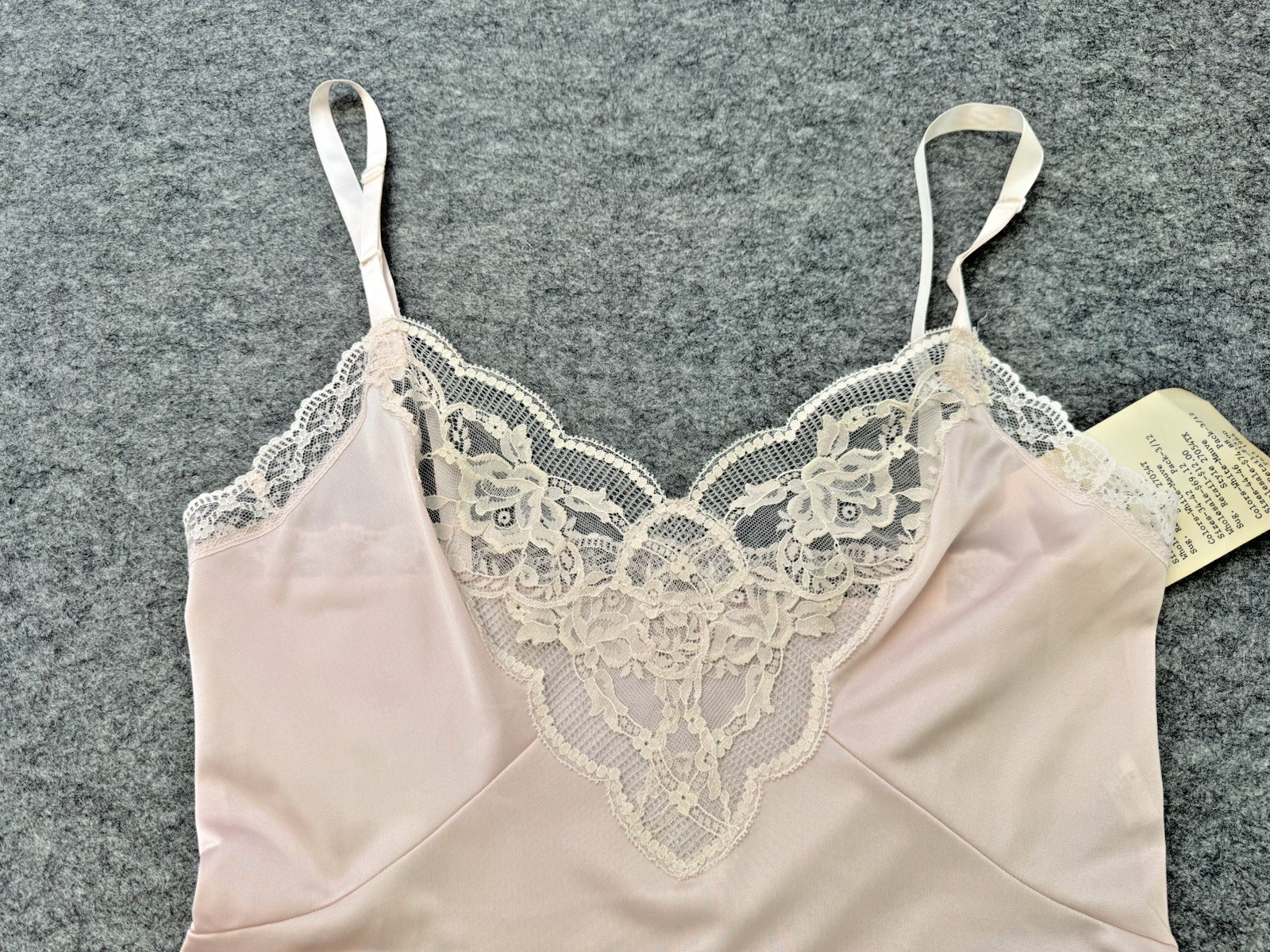 VTG Shadowline Dress Slip NEW w/Orig Tags, Peek-A-Boo Lace Mauve Pink Sexy 80’s