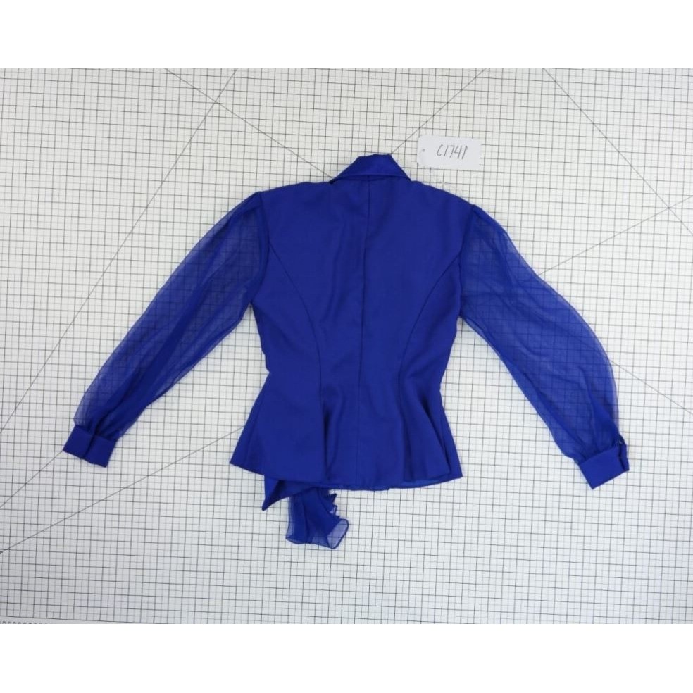 Alex Evenings Blazer Top Blouse Jacket Women’s Size Medium 6 Royal Blue