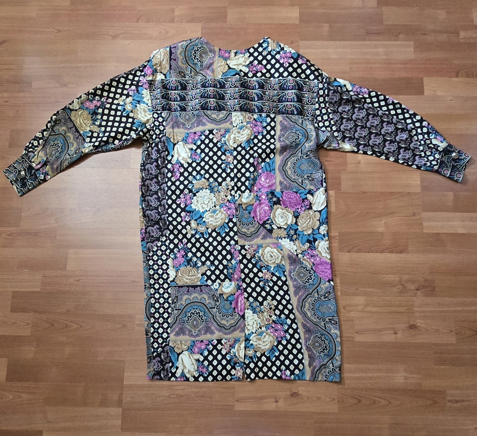 Vintage 70s Lorac Original Lady Carol ILGWU USA Paisley Rayon Dress 14.5