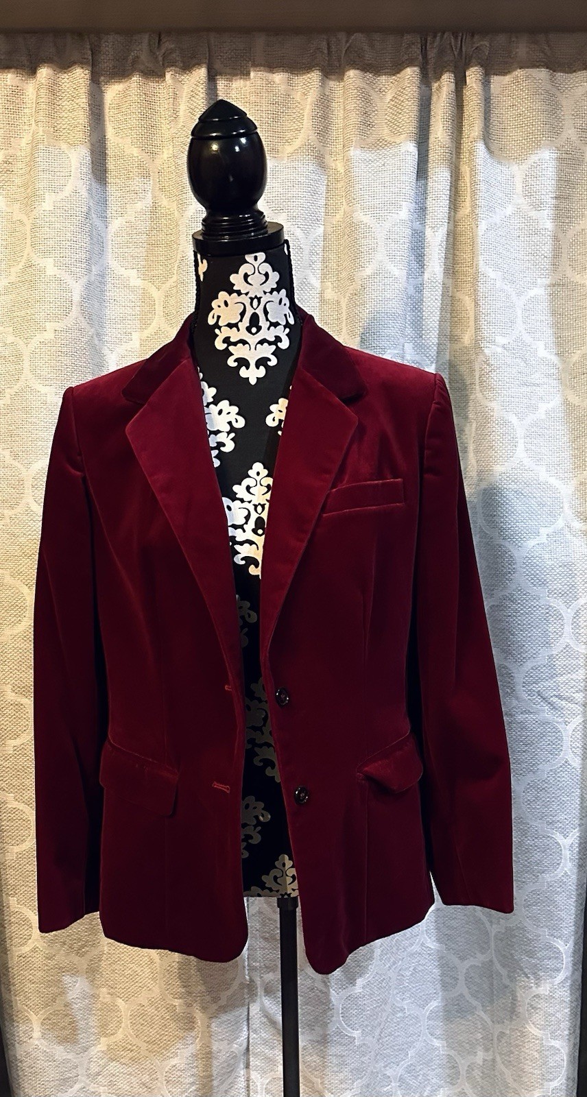 VTG 1960s Jantzen Ruby Velvet Blazer Gold Tag Diving Girl Mid Century Mod Sz 14
