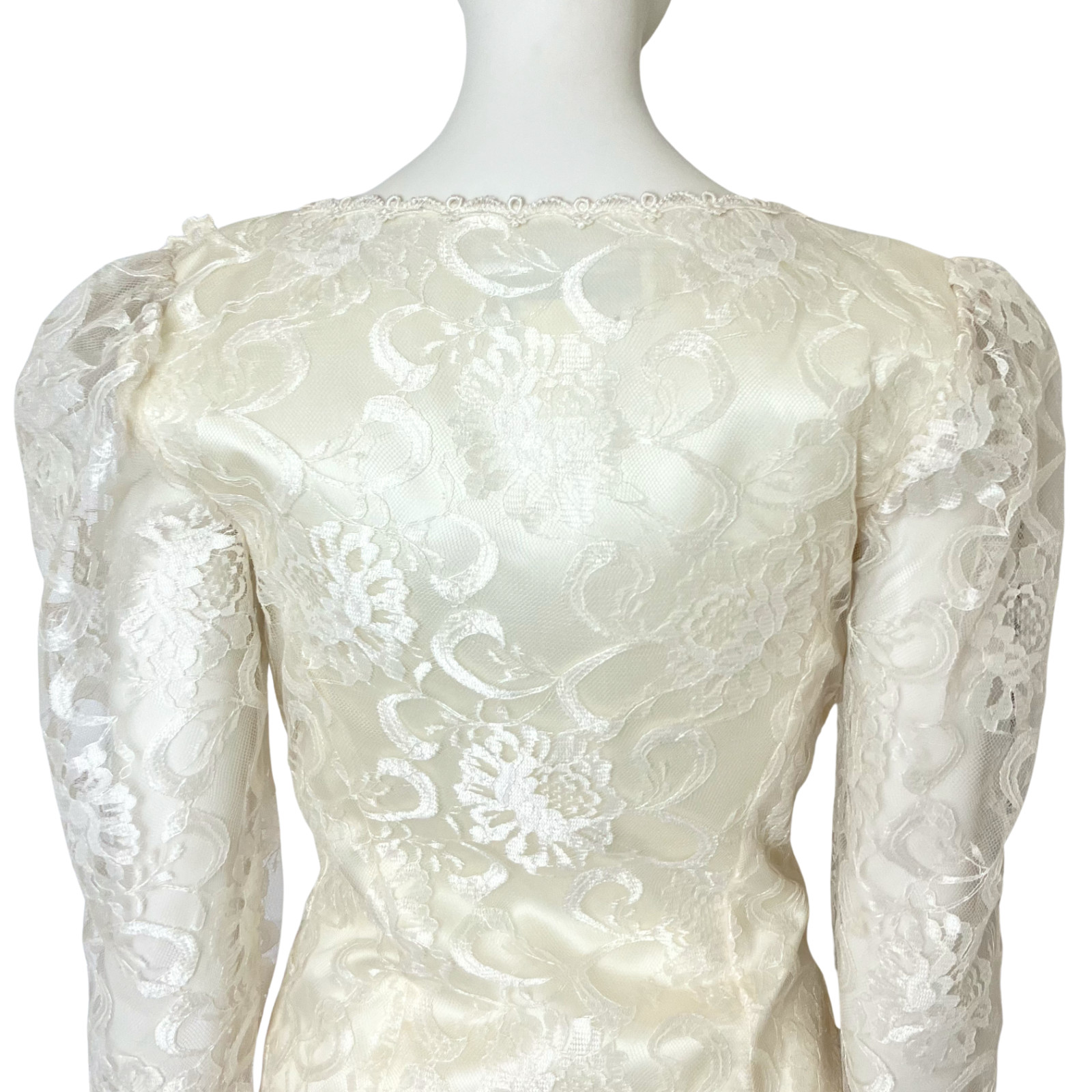 Vintage 80s Scott McClintock Ivory Lace Wedding Skirt Suit Set. XS 4. Bridal