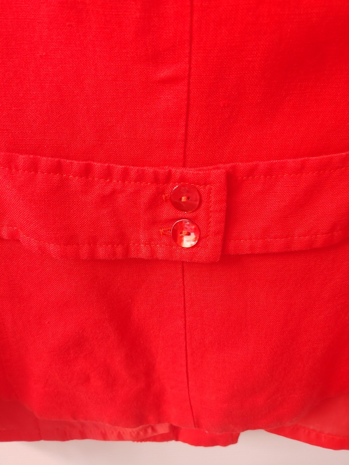Vintage Suit Top Coral Red Shoulder Pads PLAZA SOUTH PETITES 14p Linen/rayon