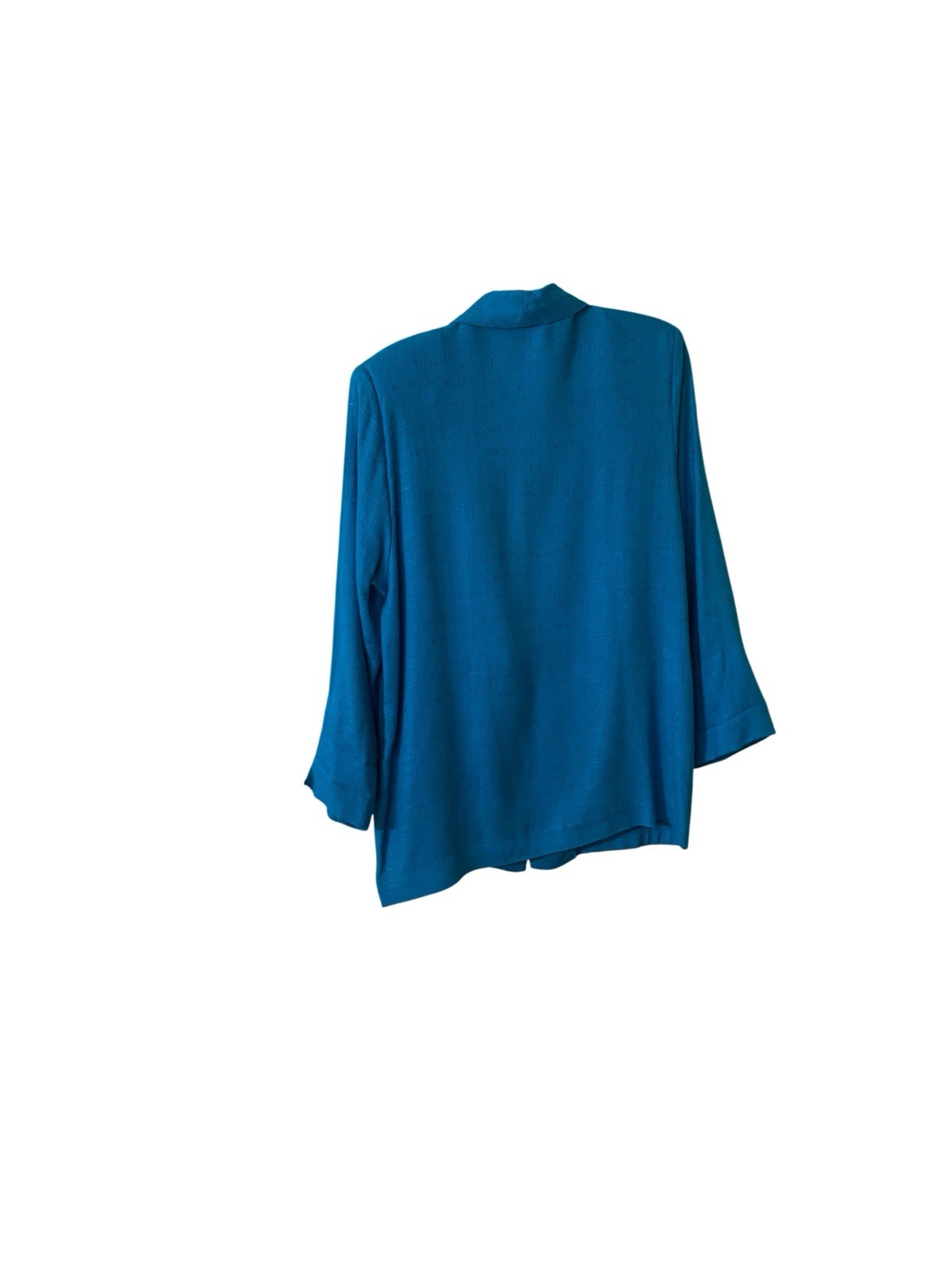 Sag Harbor Blue Rayon Flax Blazer Jacket Size 10 Women’s Vintage Style
