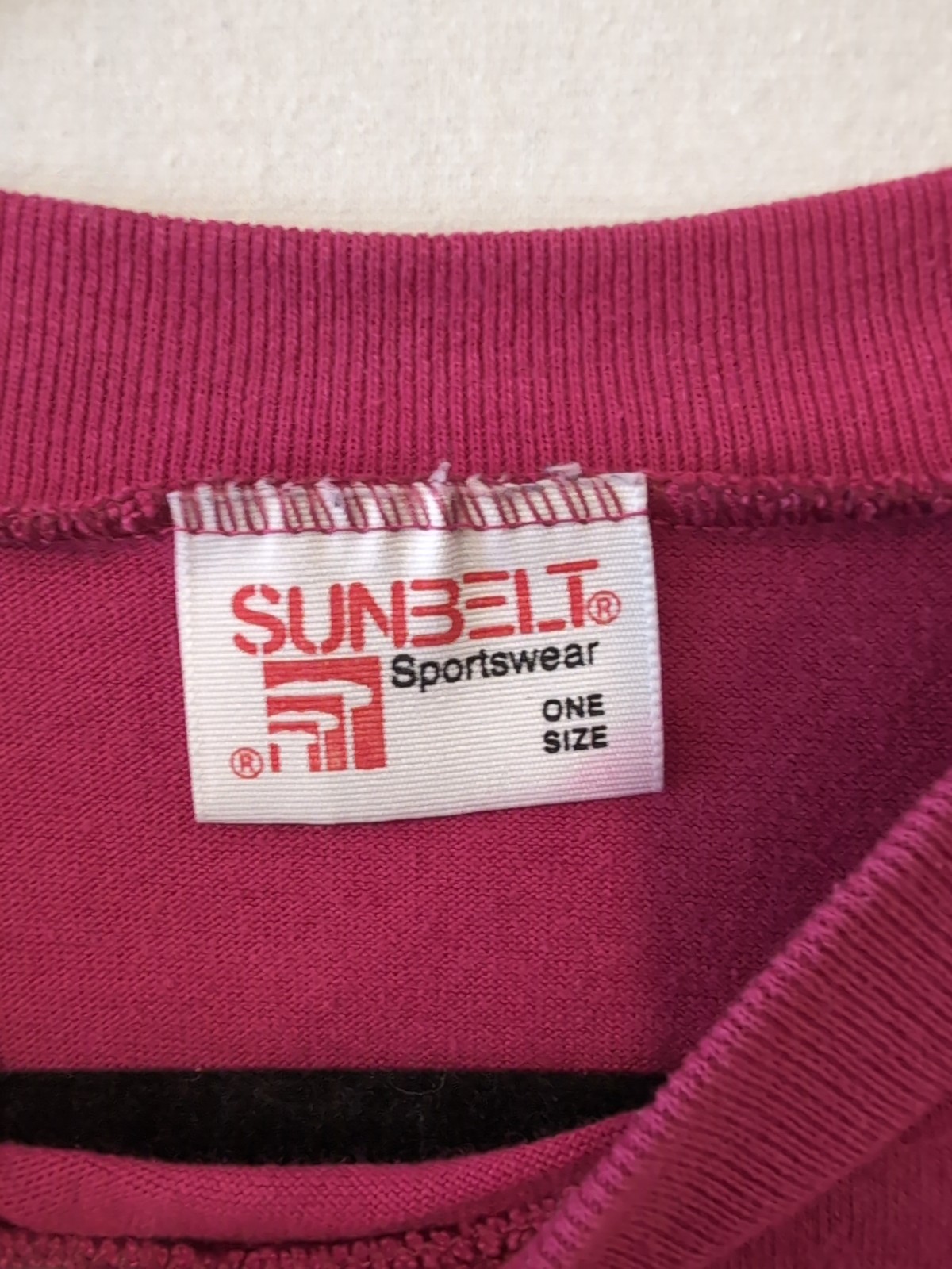 * Distressed* Vintage 90’s Pink Sunbelt Sportswear 1/2 Sleeve Crewneck Shirt