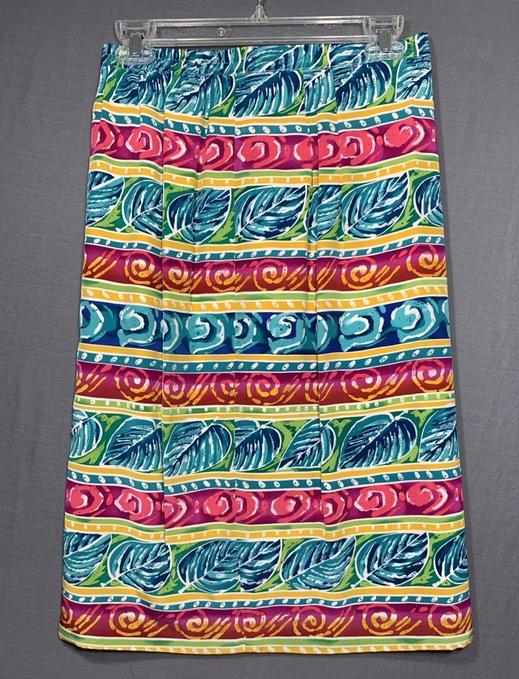 Vintage Rickie Freeman Teri Jon Linen Jacket Silk Skirt Suit Set Colorful sz.8