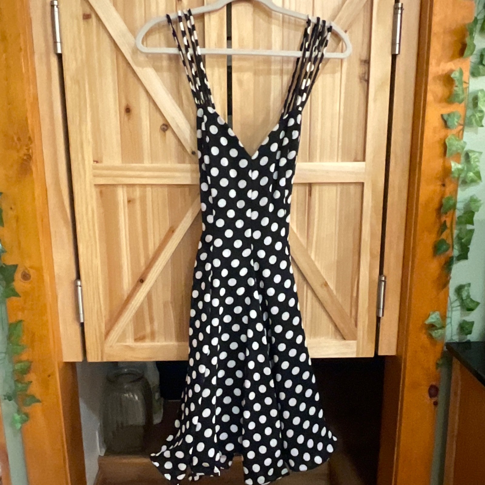 Vintage Rockabilly 70’s Swing Style Polka Dot Flare Dress