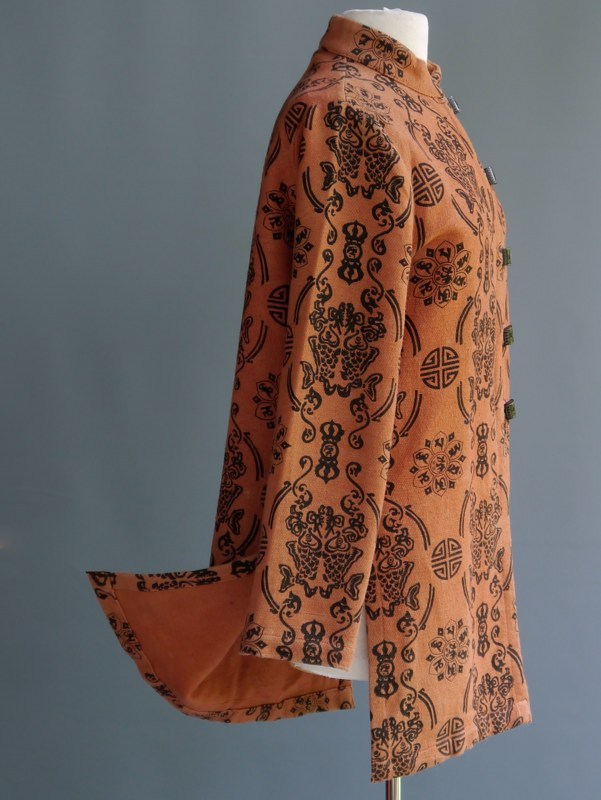 Vtg Hippie Festival Tribal Jacket Mandarin Carved Bone Buttons Cheppu Nepal S
