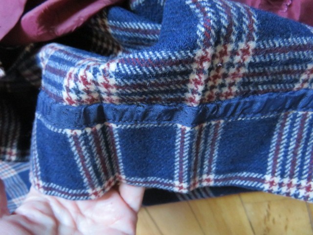 Vintage Jackfin New York Pure Wool Womens Plaid Red White Blue Pleated Skirt 12