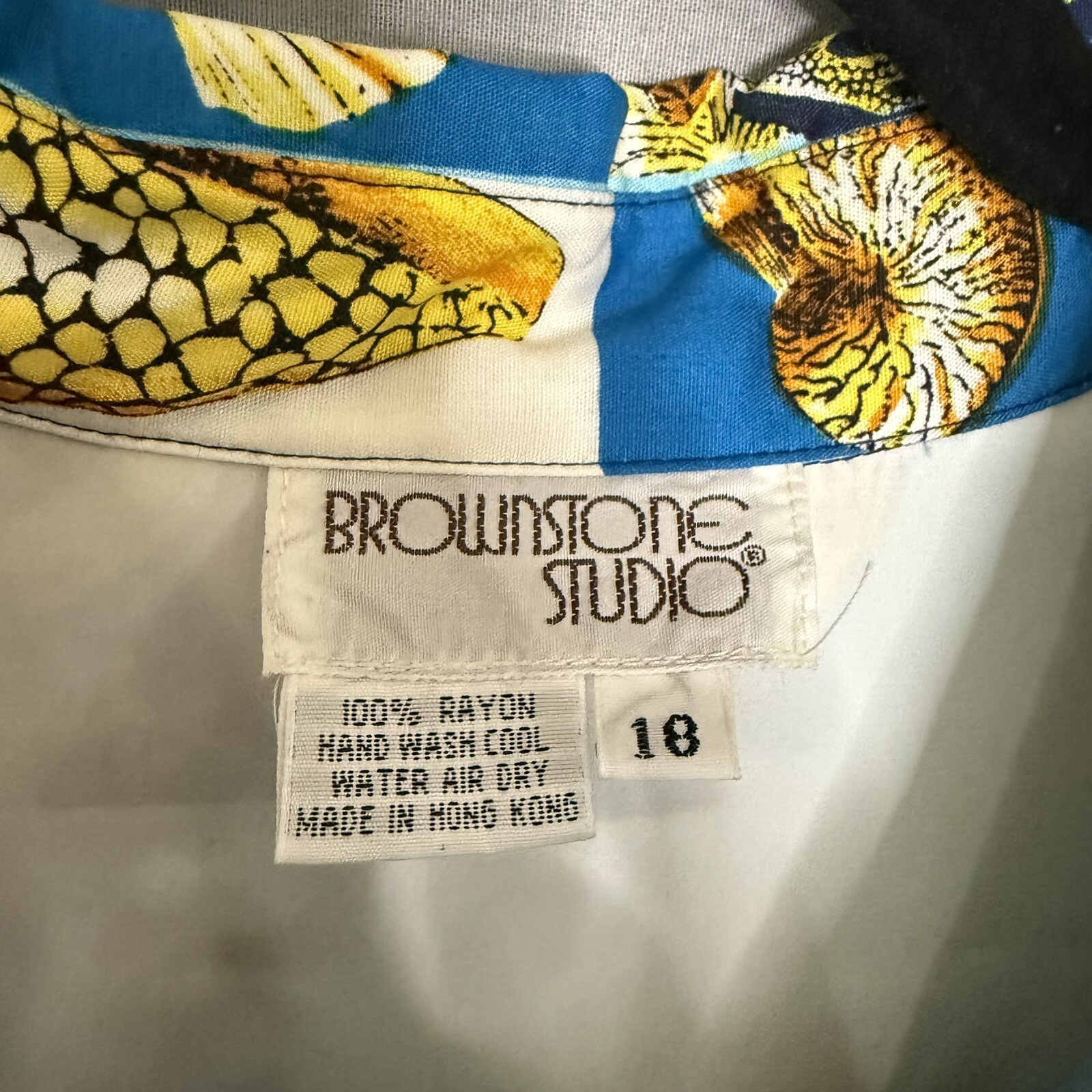 Vintage 90s Baroque Brownstone Studio Button Up Seashell Ocean Plus Size 18