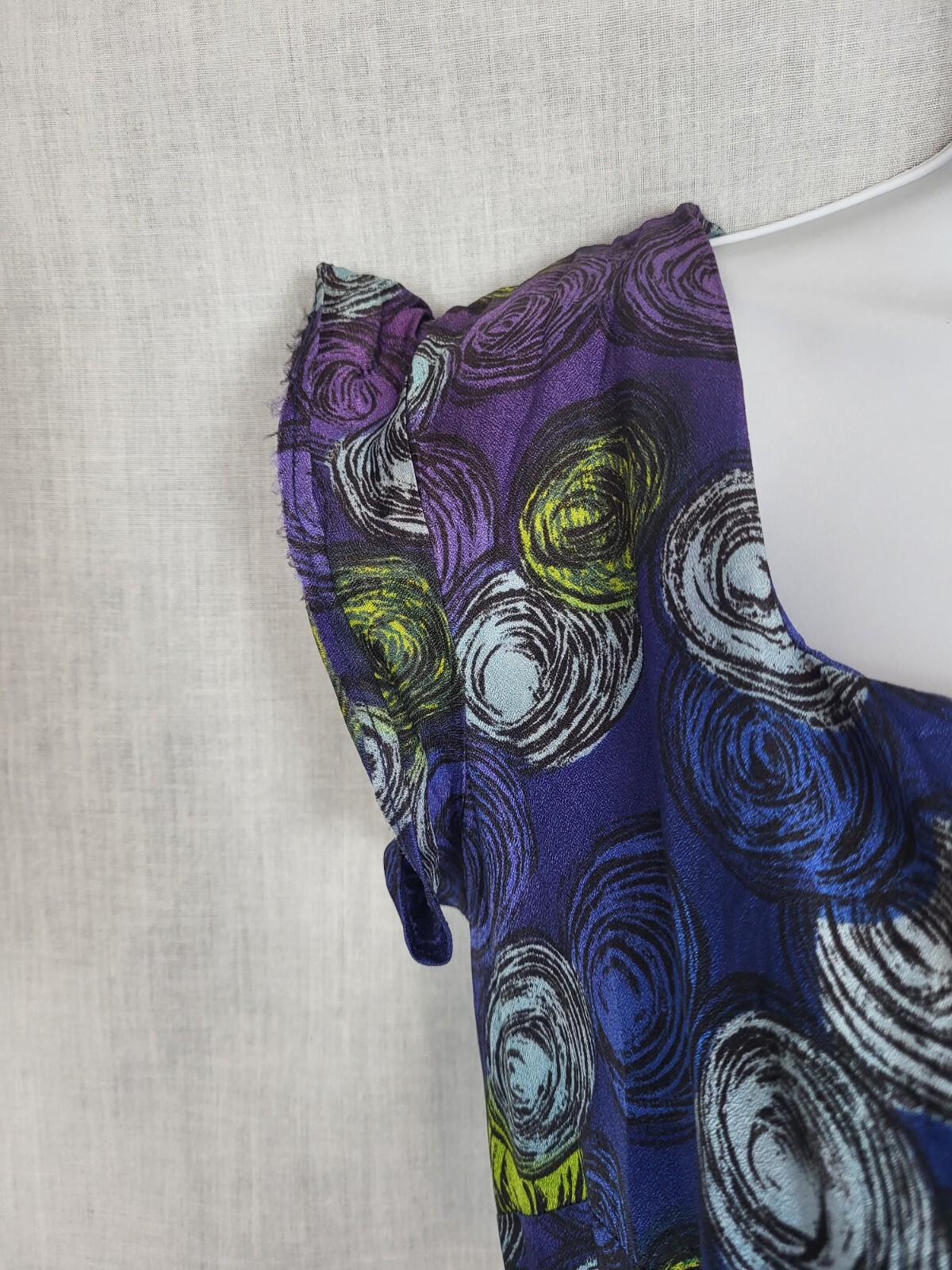 1970s Psychedelic Dress Size S/M Purple Summer Spring Vintage Timeless Classic