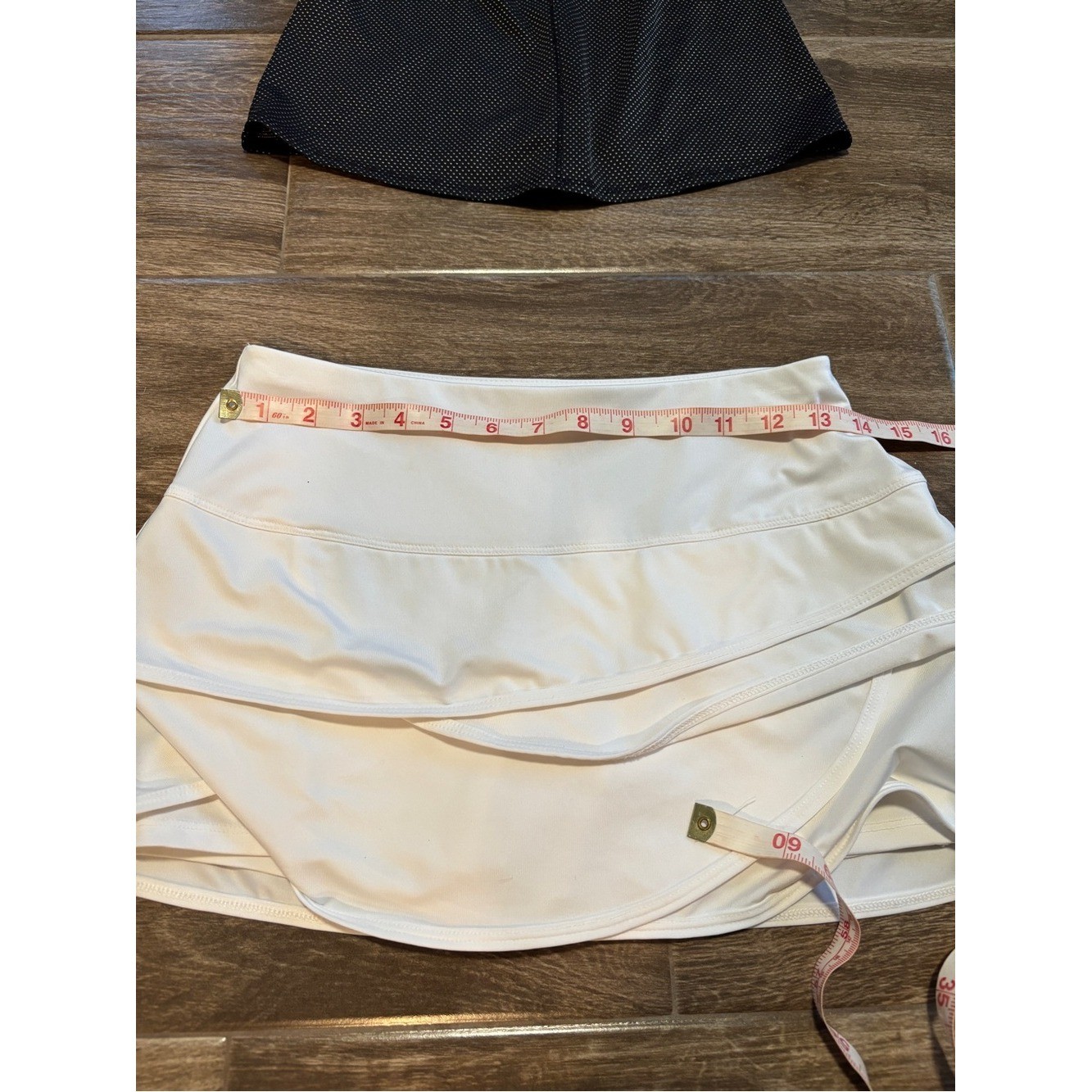 Lucky in Love White Sz S Activewear Set RUFFLED Bottom & Polka Dot Tank Tennis