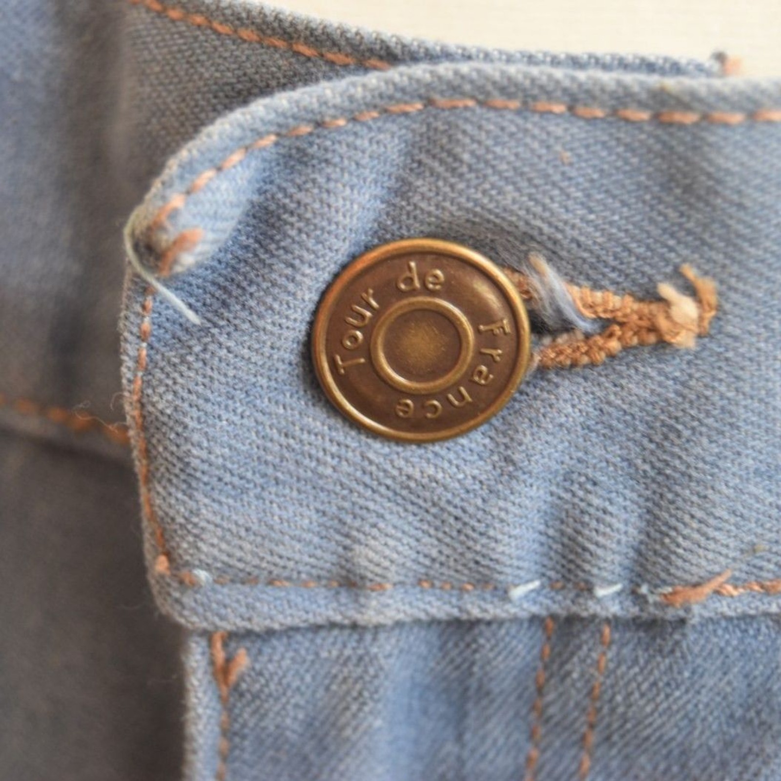 Vintage 70s Tour de France Light Blue Denim Jeans France 30×31 Mod