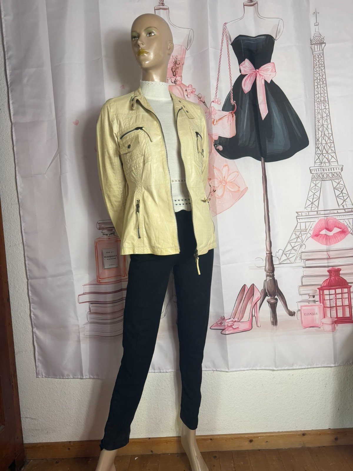 MCS Marlboro Classics Lambskin Leather Jacket 36 38 Vintage Y2K Italian Utility