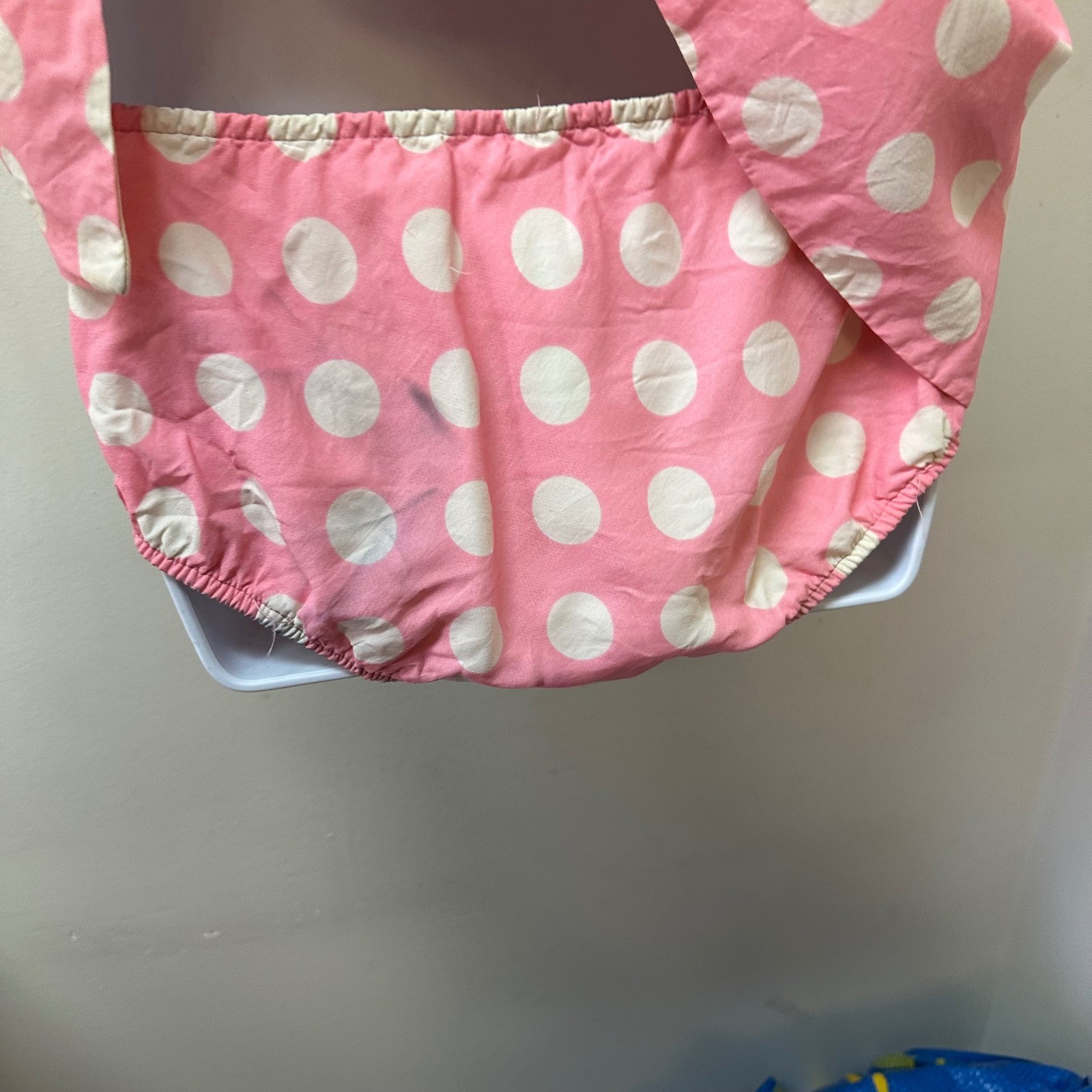 Illusions Cole of California Vintage Pink Polka Dot 2 Pc Swimsuit Eyelet Lace